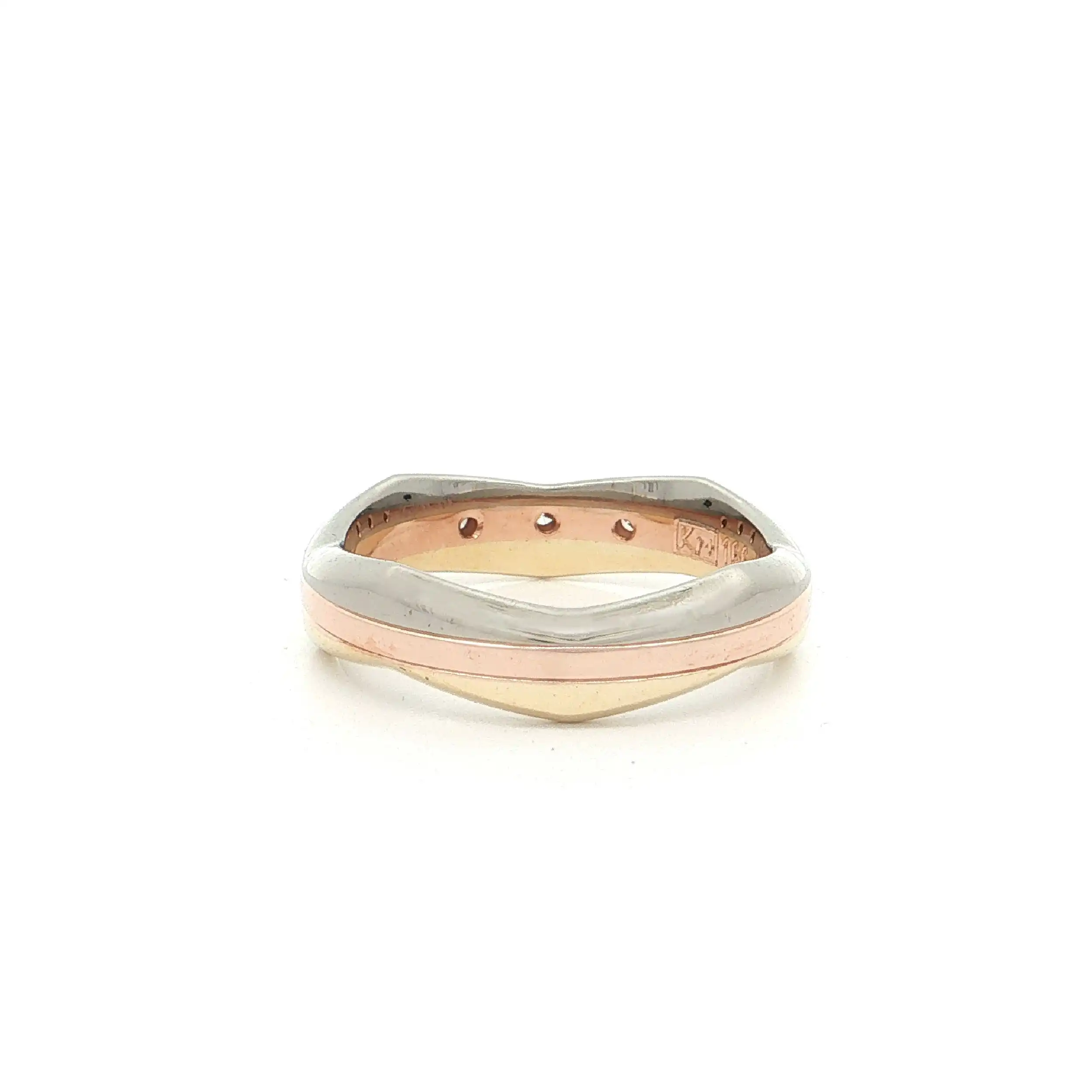 Ring Tricolor mit Diamanten