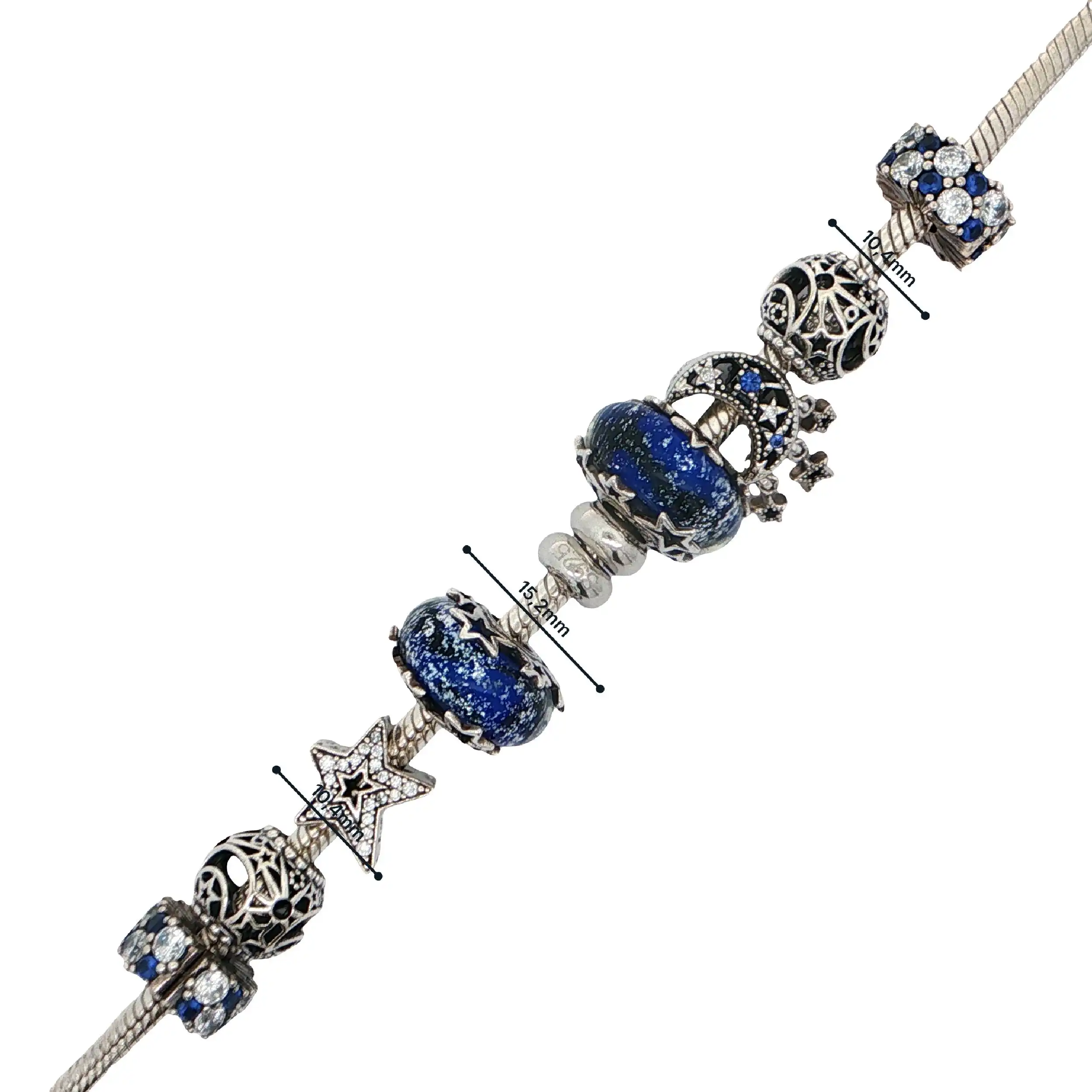 Pandora Armband Silber mit 10 Charms
