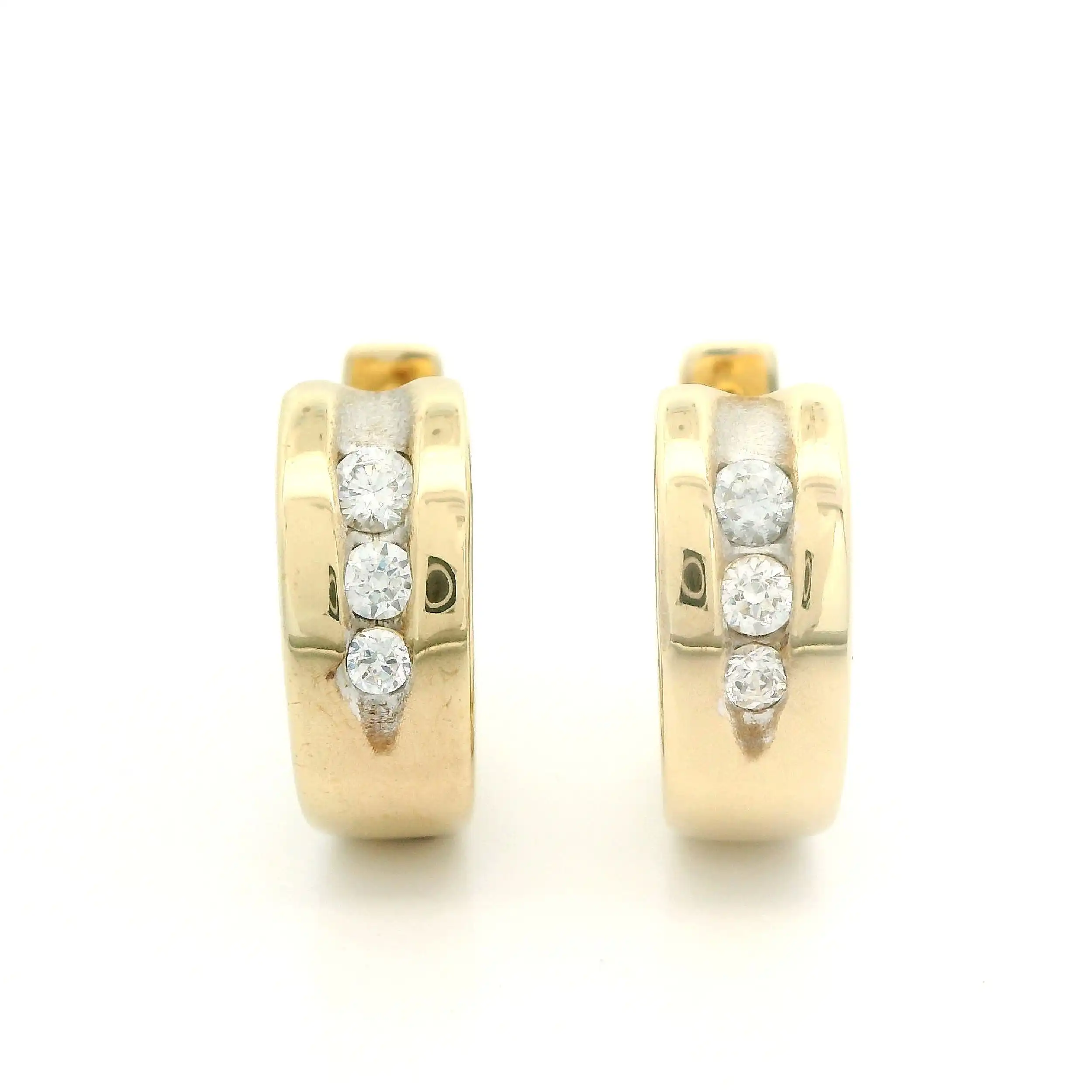 Creolen Gelbgold mit Zirkonia