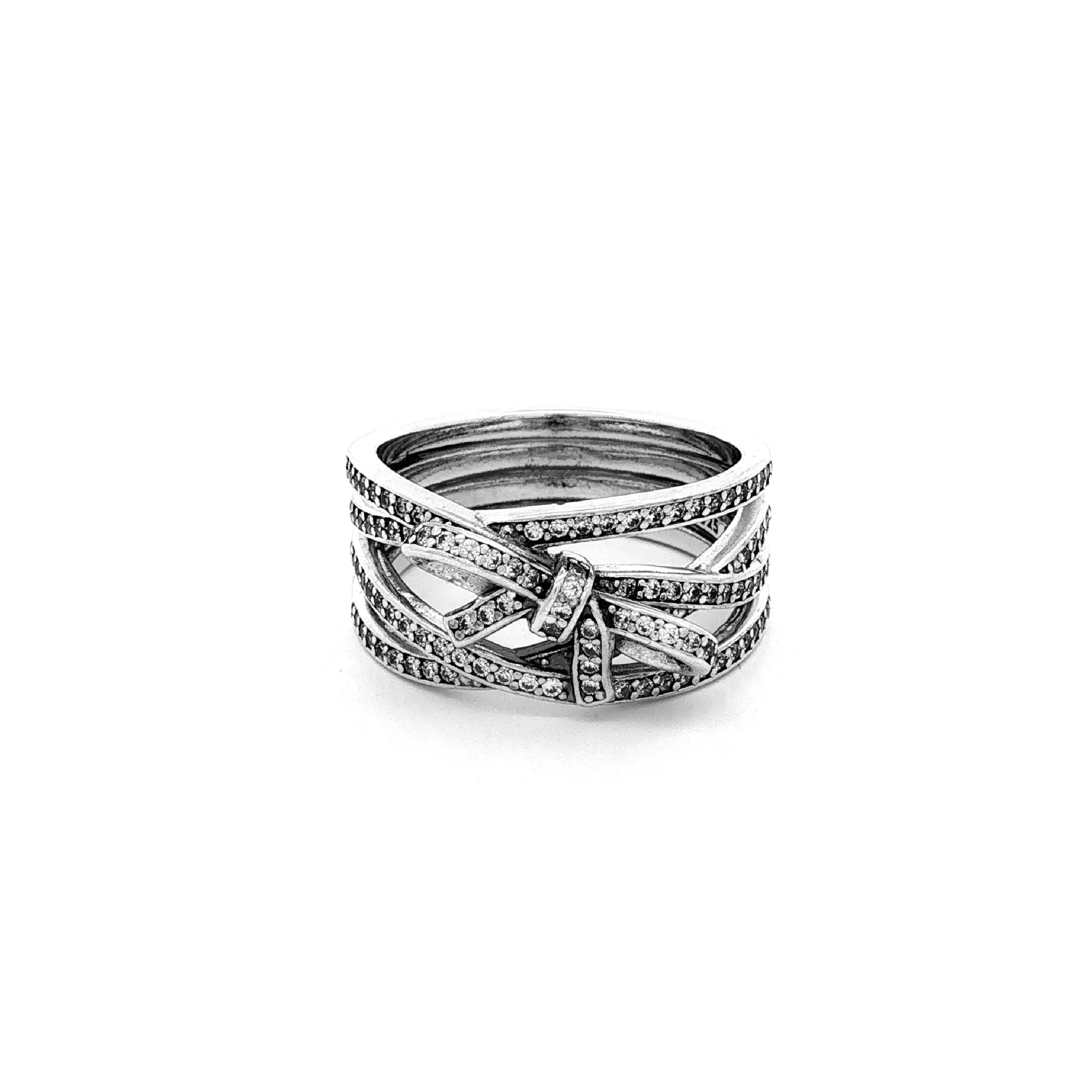 Ring Silber mit Schleife und Zirkonia