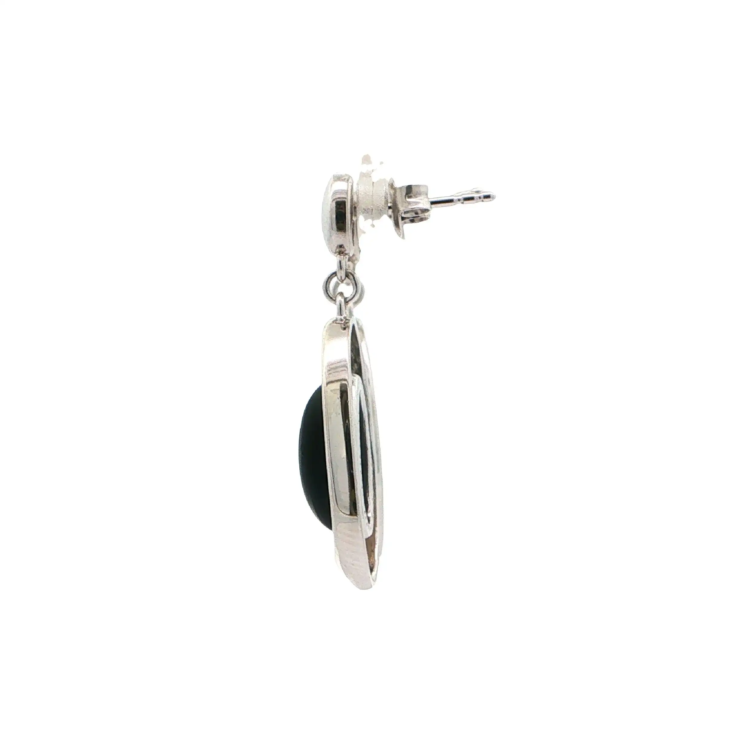 Ohrstecker Silber mit schwarzem Farbstein & Zirkonia