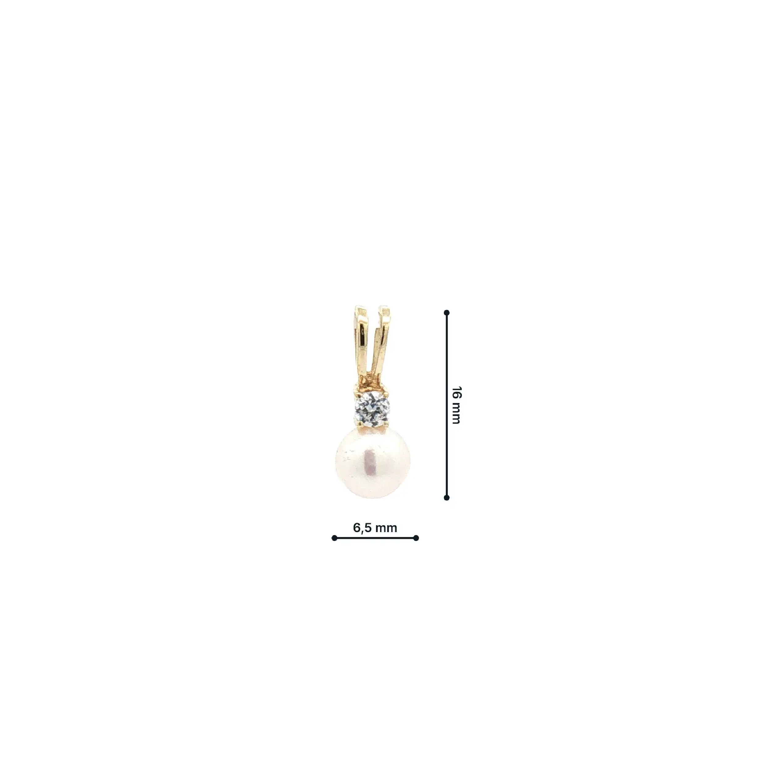 Anhänger Gelbgold mit Perle und Zirkonia Anhänger Gelbgold mit Perle und Zirkonia
