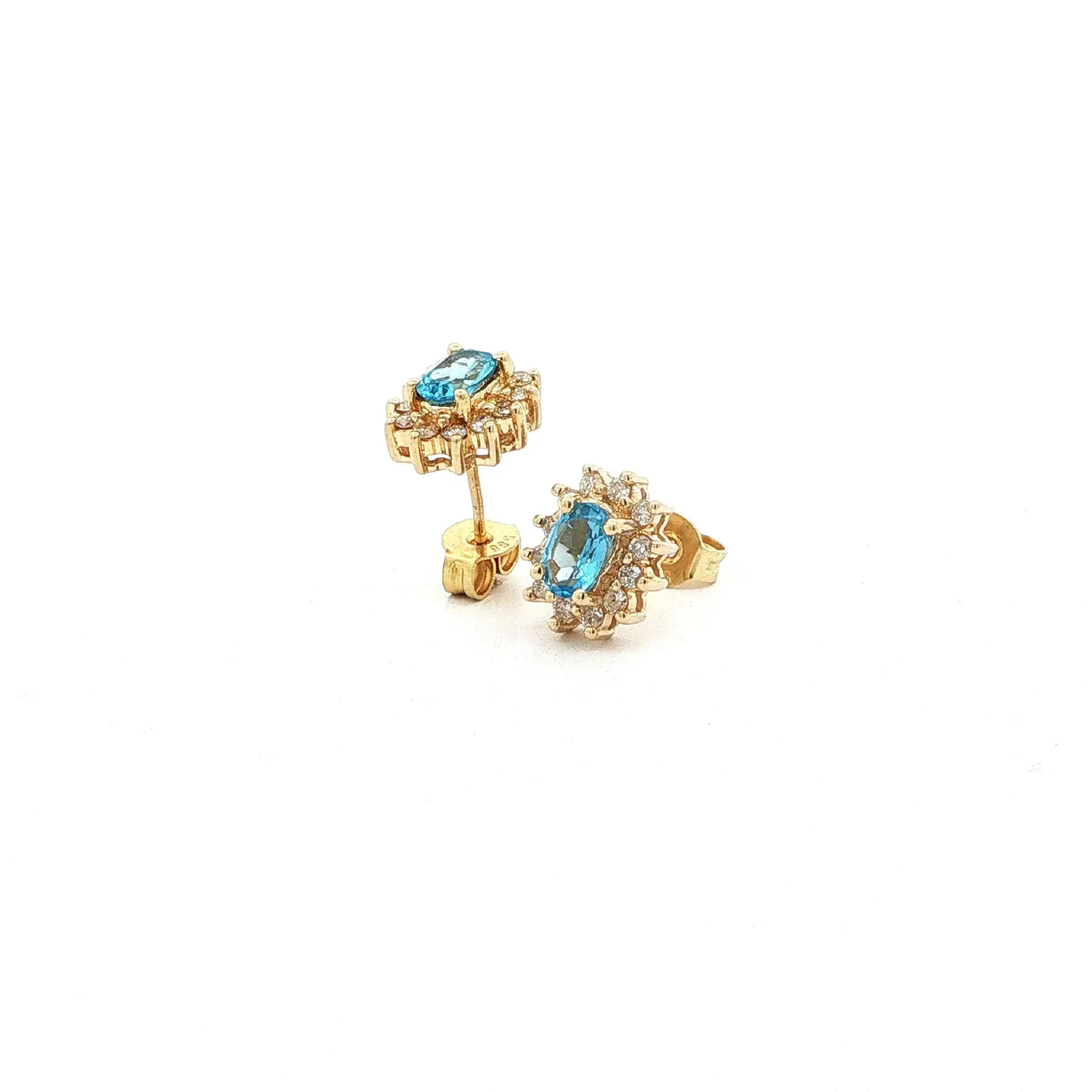 Ohrstecker Gelbgold mit Topas & Brillanten