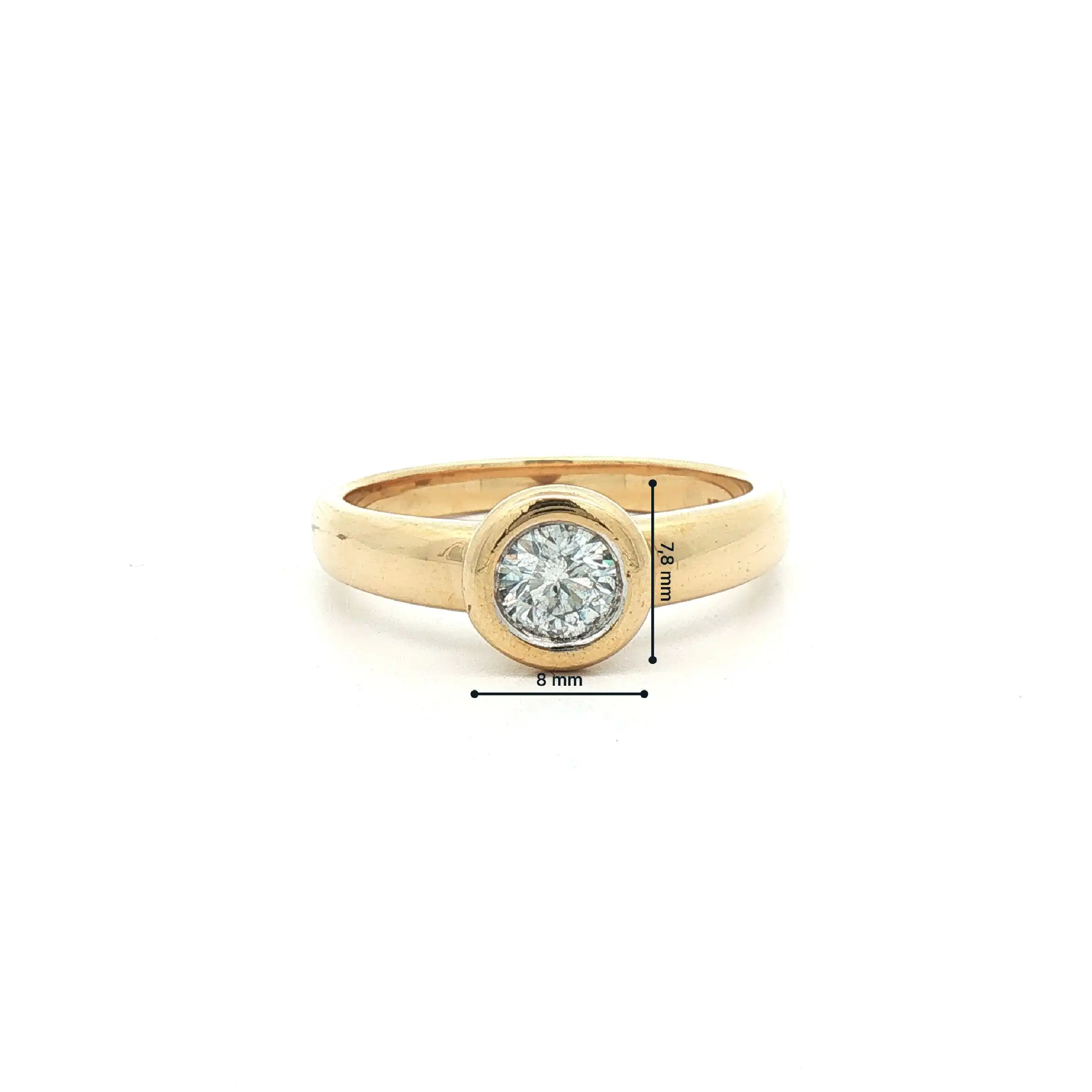 Ring Gelbgold mit Brillant, graviert mit 0,45ct Ring Gelbgold mit Brillant, graviert mit 0,45ct