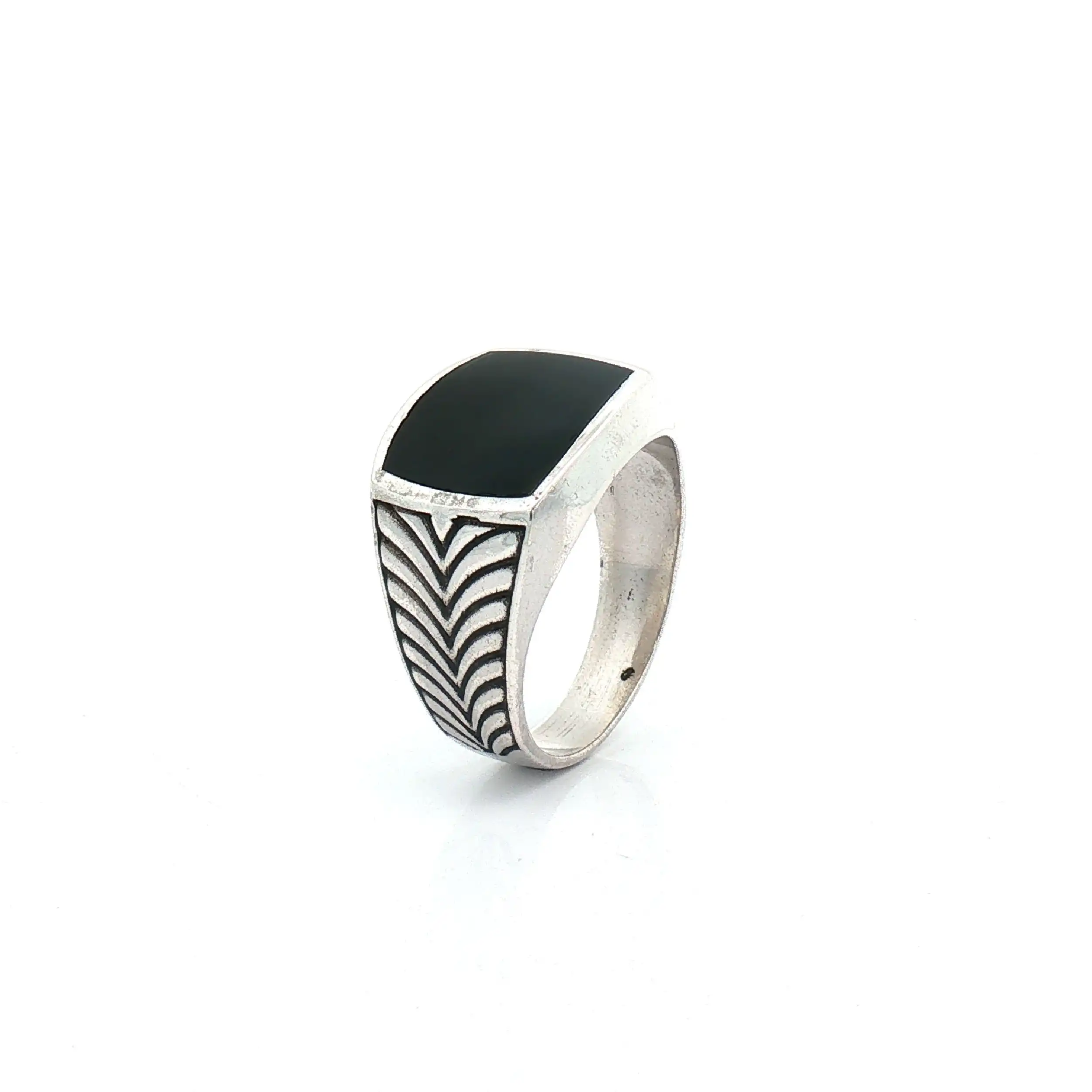 Ring Silber mit schwarzer Einlage
