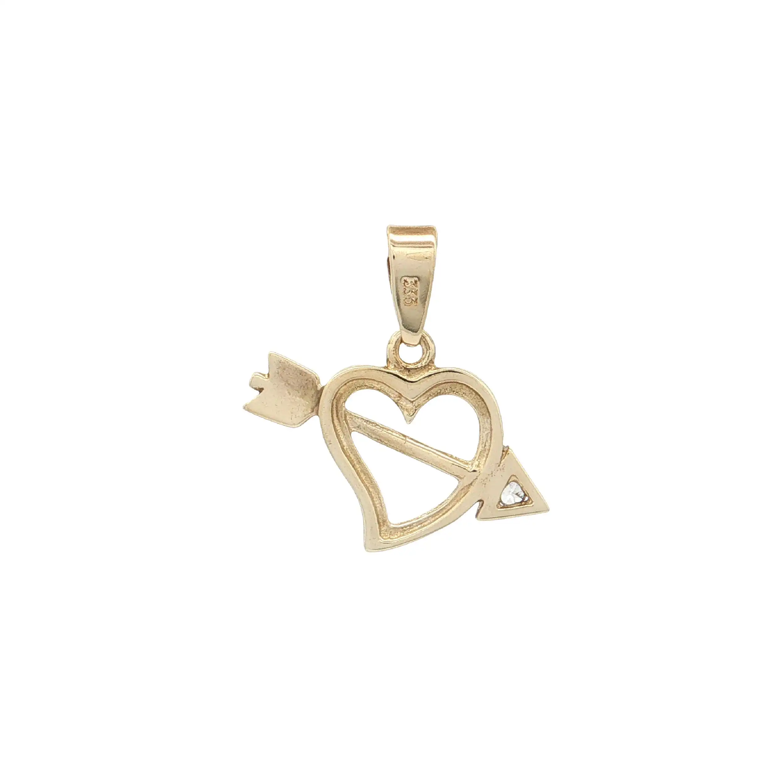 Herzanhänger Gelbgold mit Zirkonia