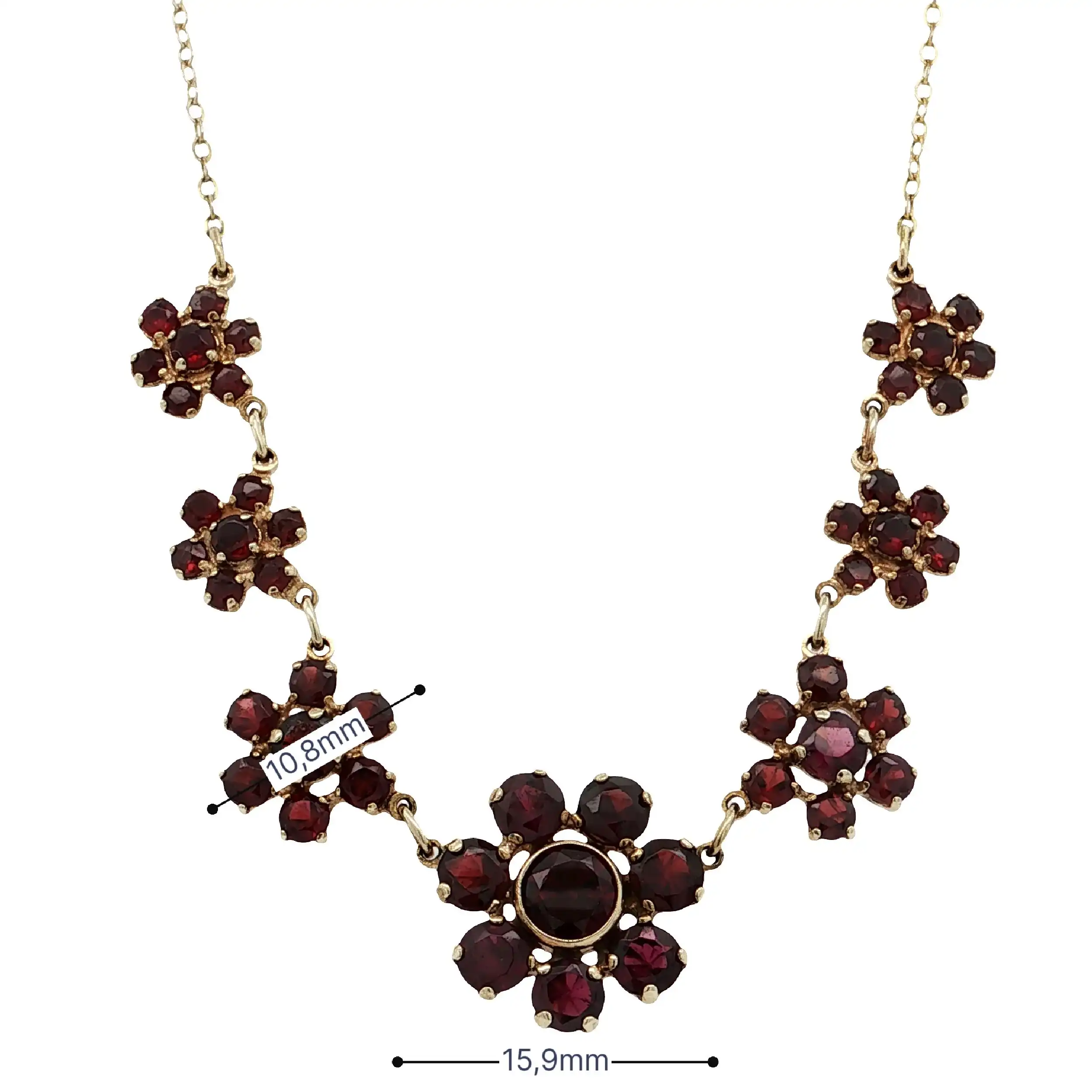 Collier Gelbgold mit Granat Collier Gelbgold mit Granat