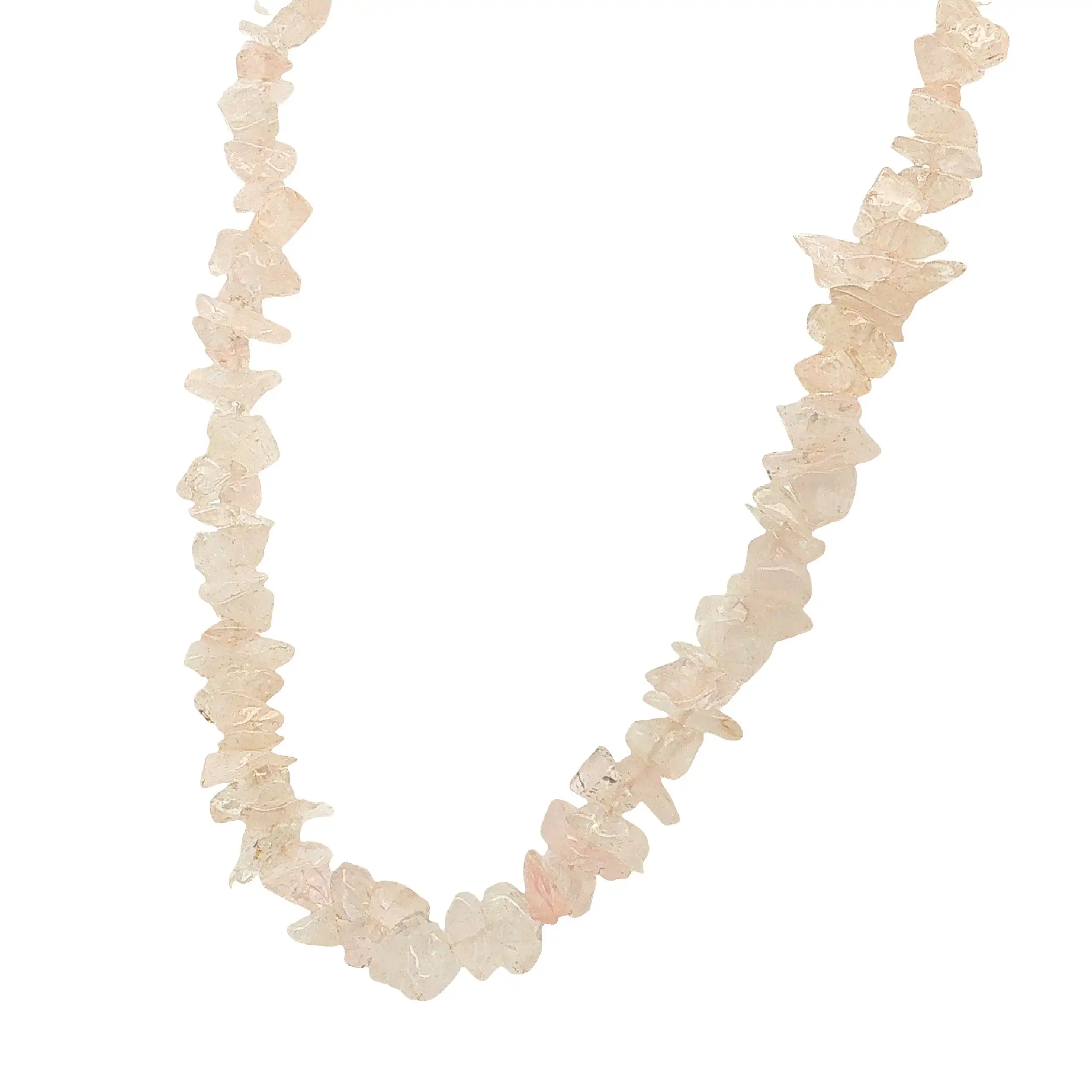 Kette mit Rosenquarz Gelbgoldverschluss