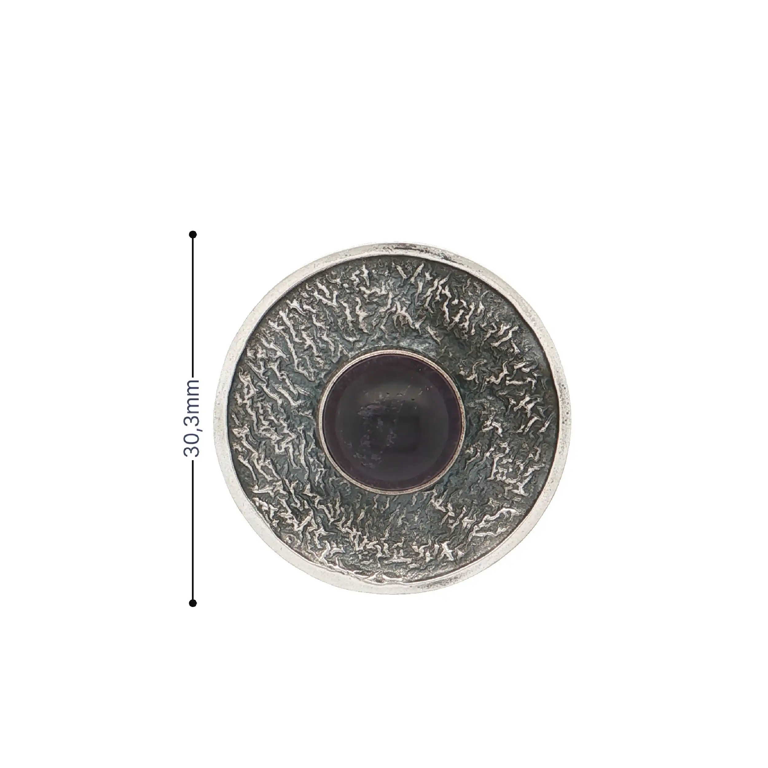 Brosche Silber mit Amethyst Cabochon