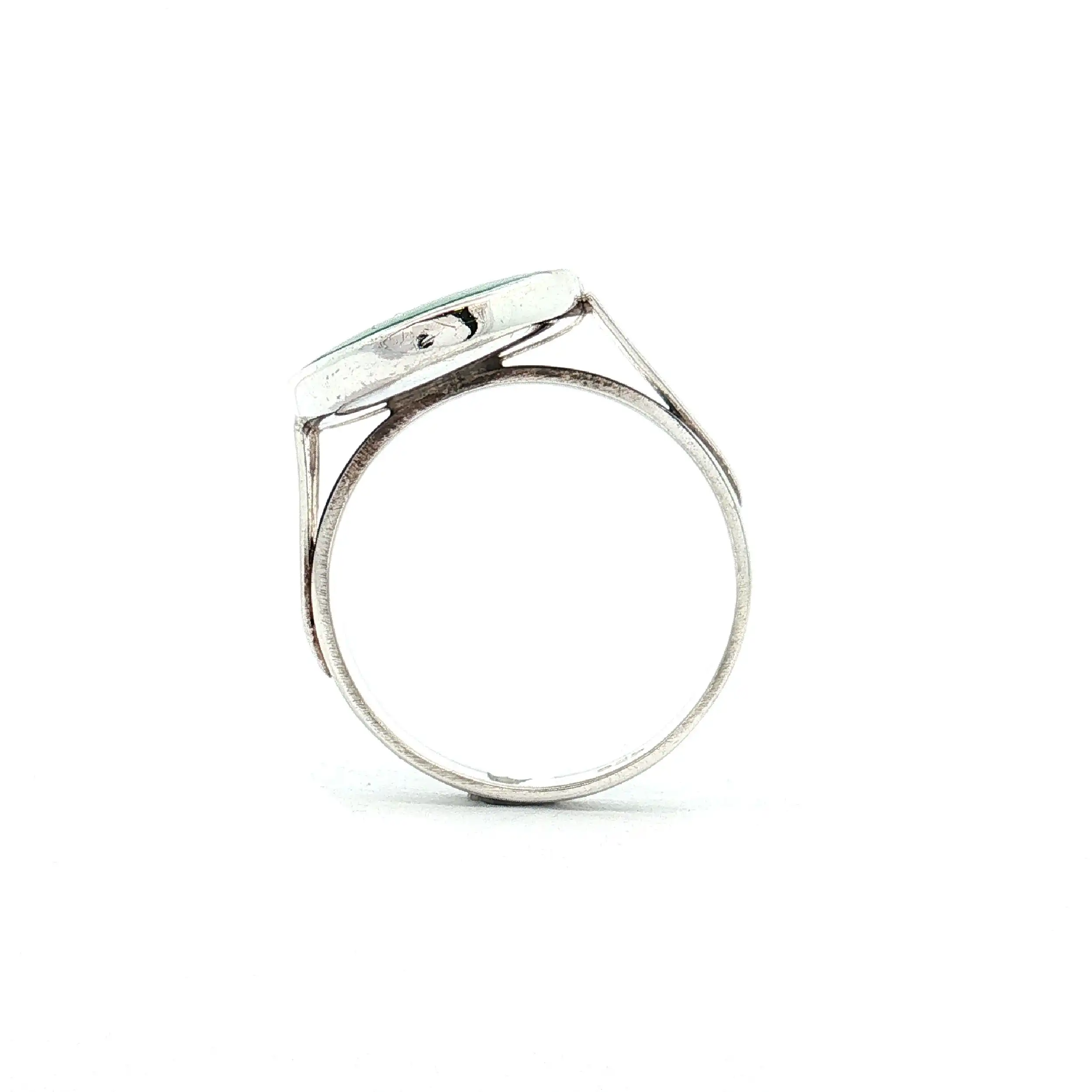 Ring Silber mit grünem Stein