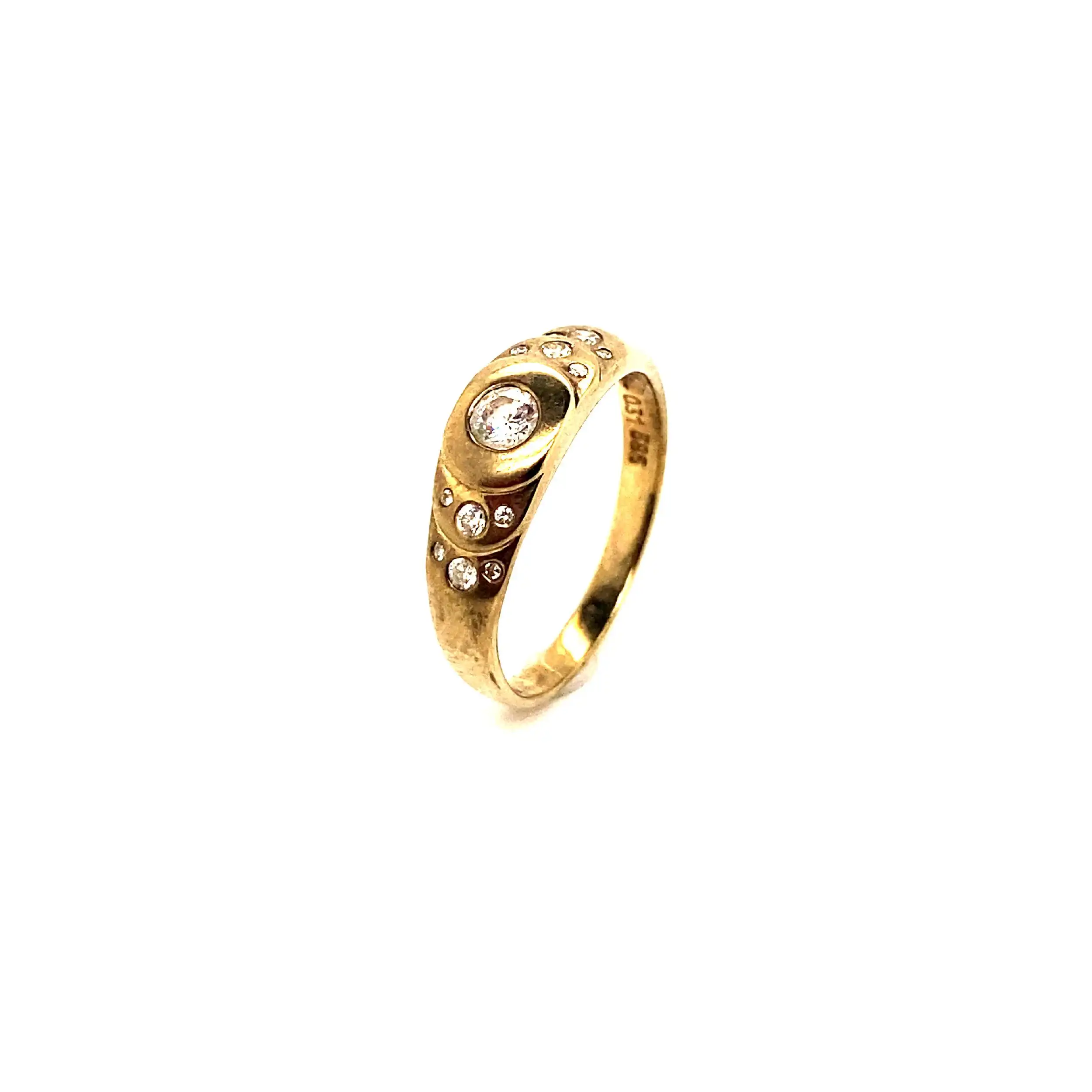 Ring Gelbgold mit Brillanten, graviert mit 0,31 ct.