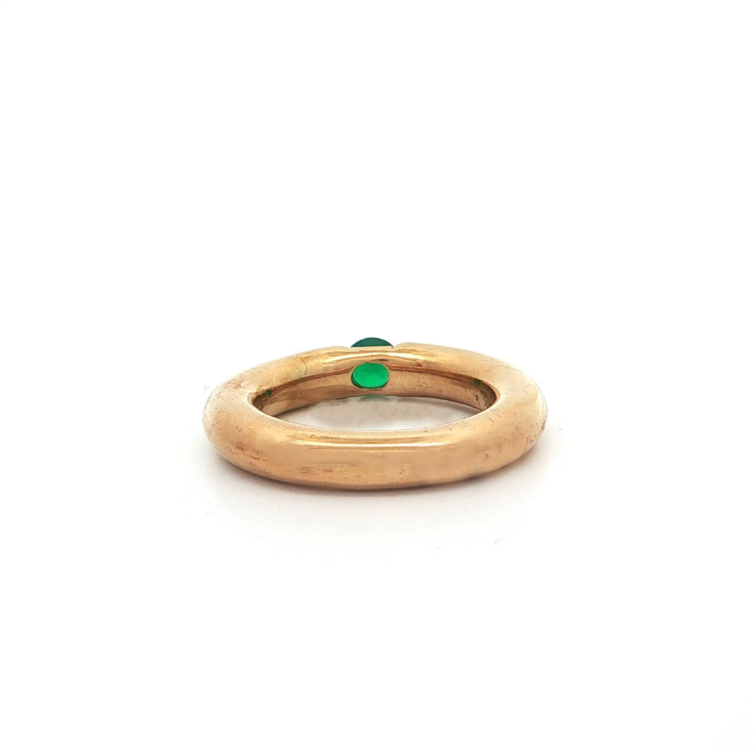 Ring Silber vergoldet mit grünem Farbstein