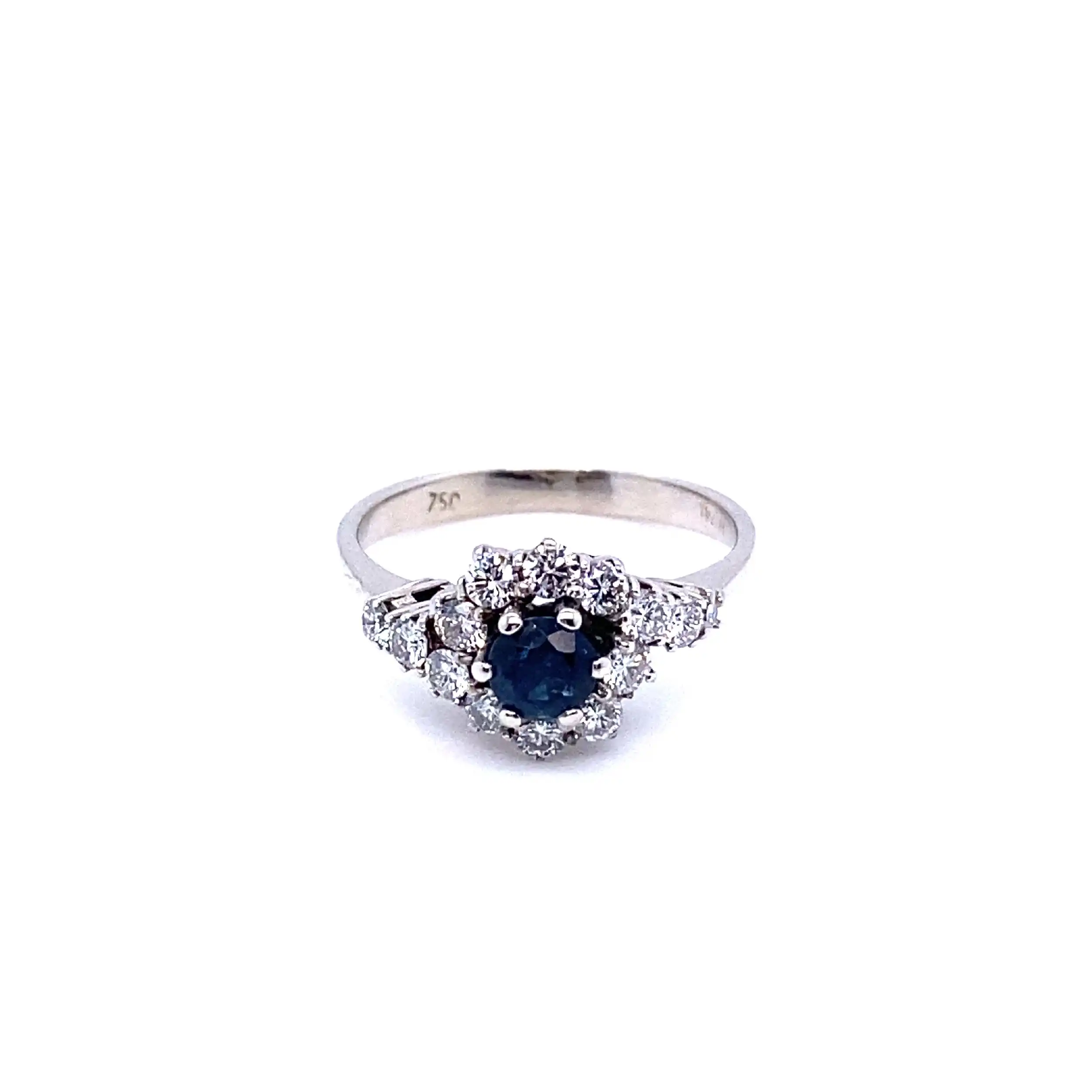 Ring Weißgold mit Brillanten und Saphir Ring Weißgold mit Brillanten und Saphir