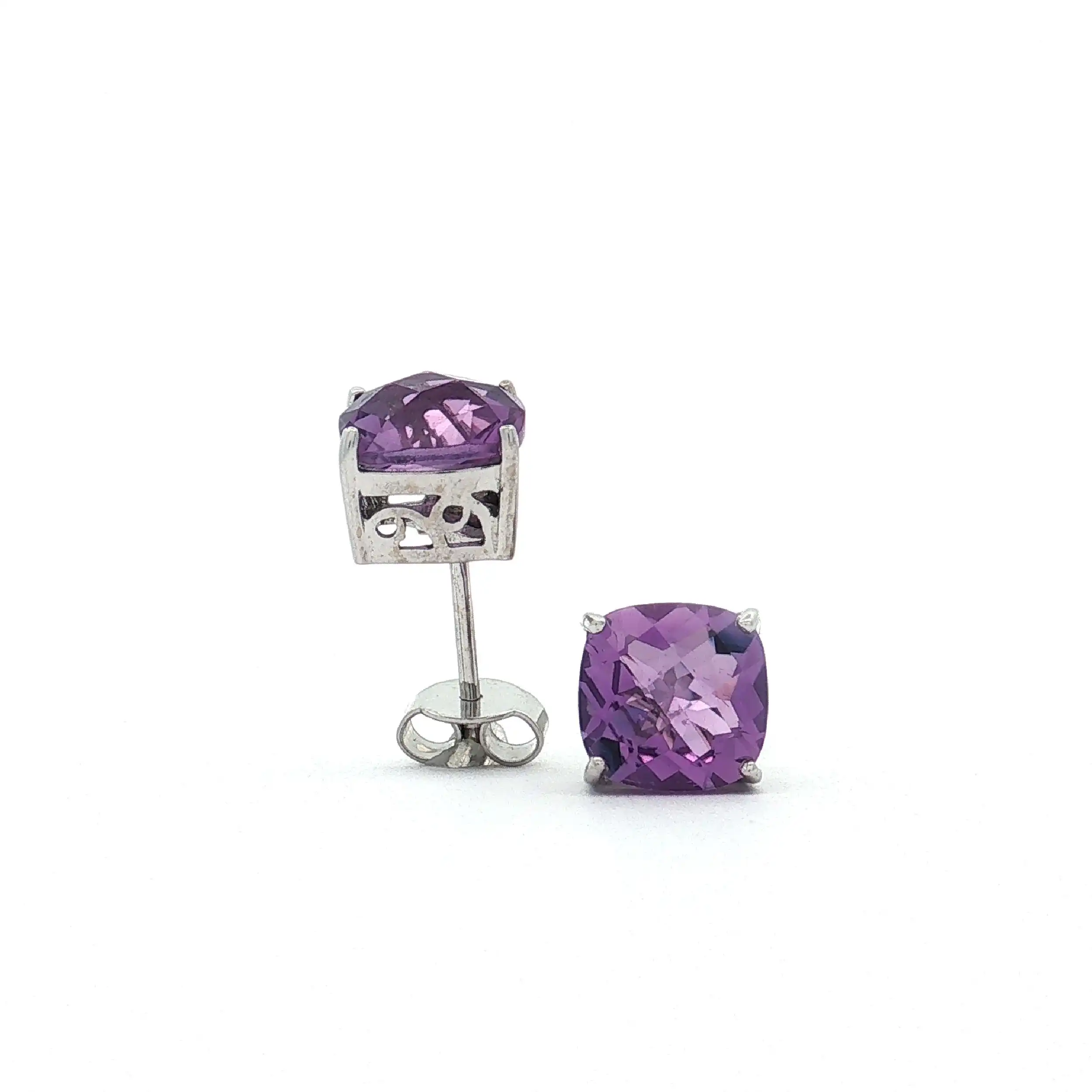 Ohrringe Weißgold mit Amethyst Ohrringe Weißgold mit Amethyst