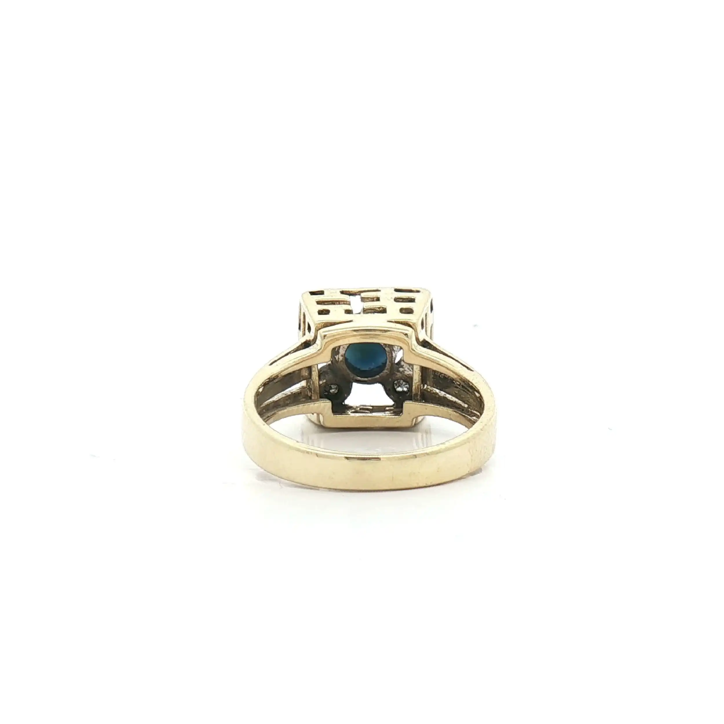 Ring Gelbgold mit Saphir und 4 Brillanten Ring Gelbgold mit Saphir und 4 Brillanten