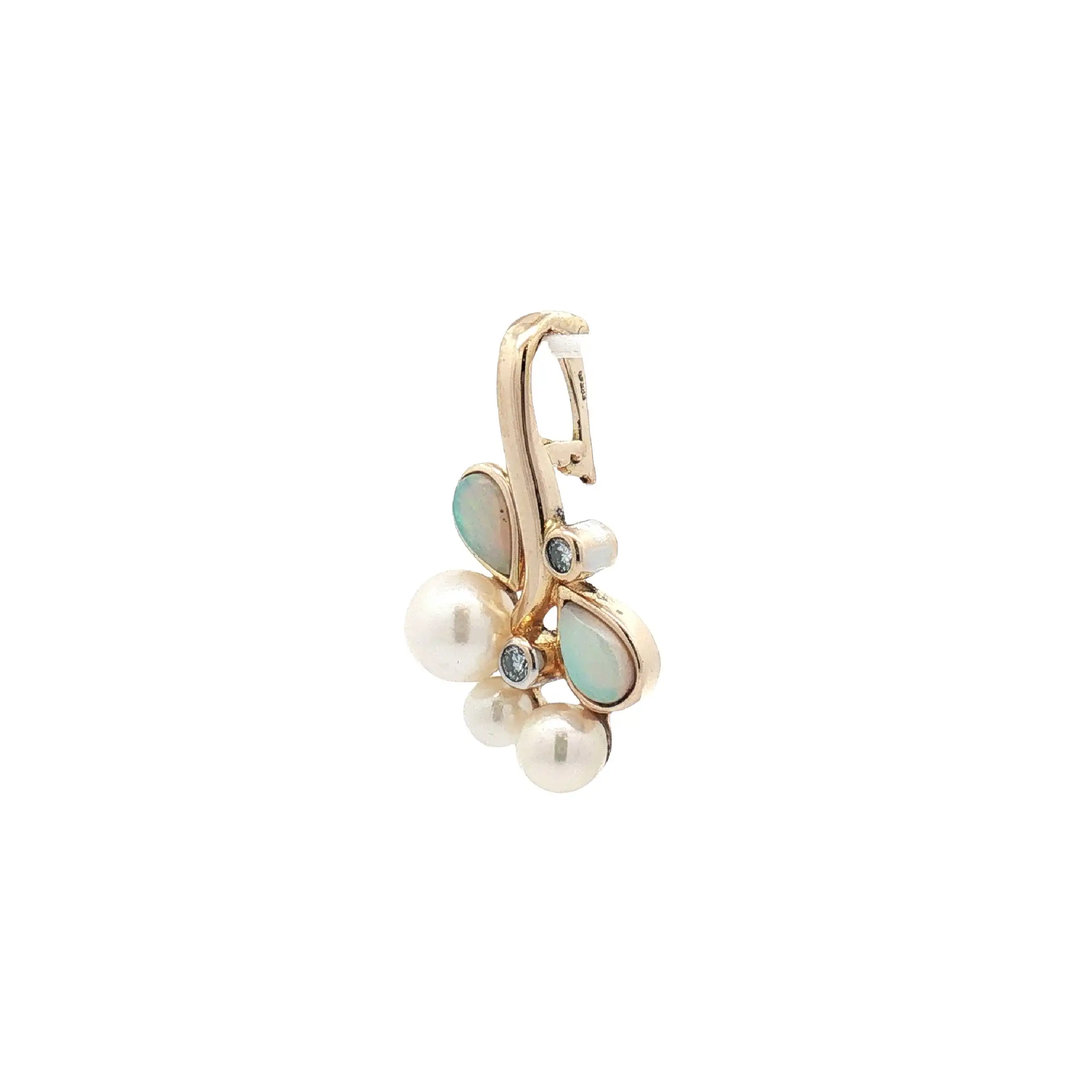 Perlanhänger Bicolor mit Opal und Brillanten