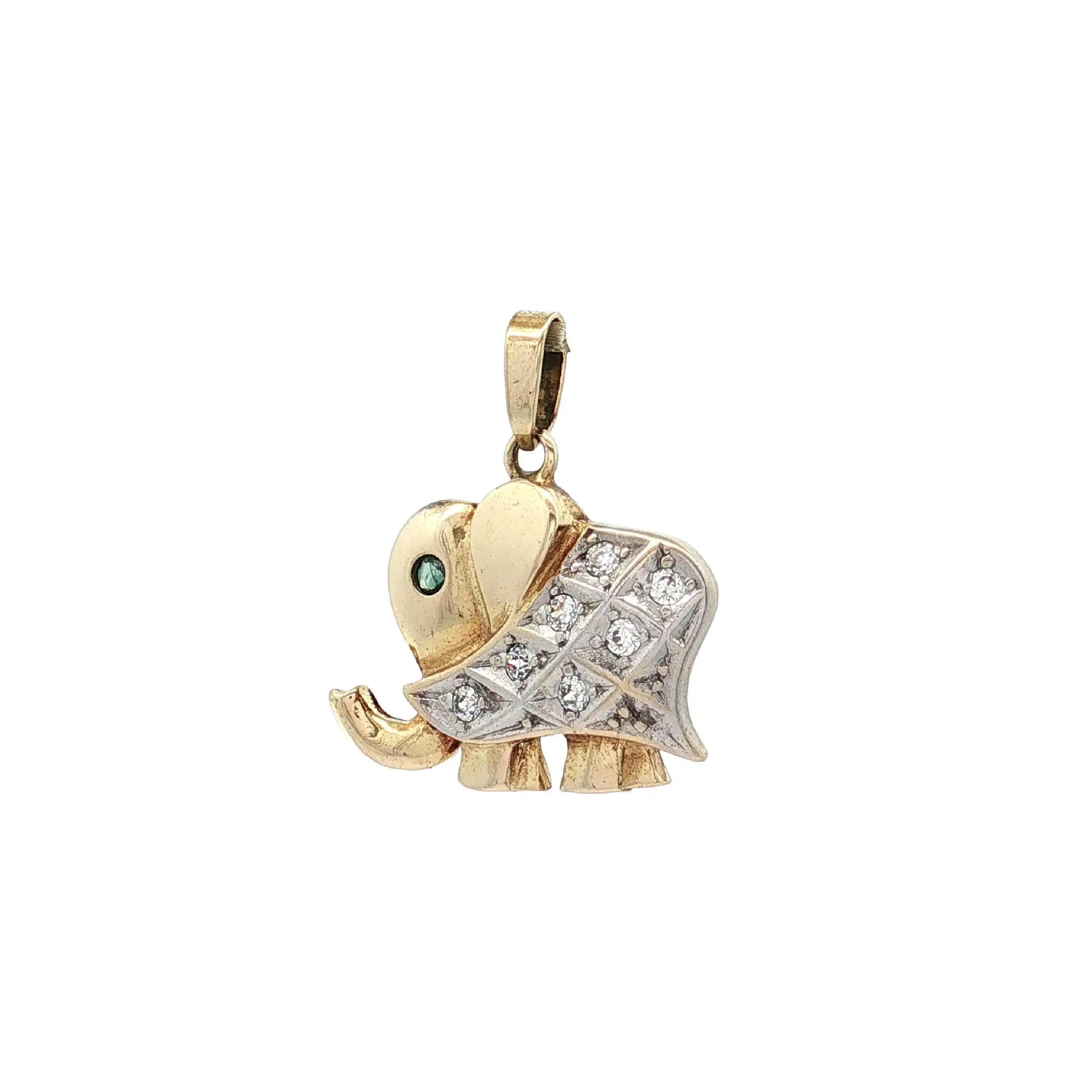 Anhänger Elefant Gelbgold mit Zirkonia Anhänger Elefant Gelbgold mit Zirkonia
