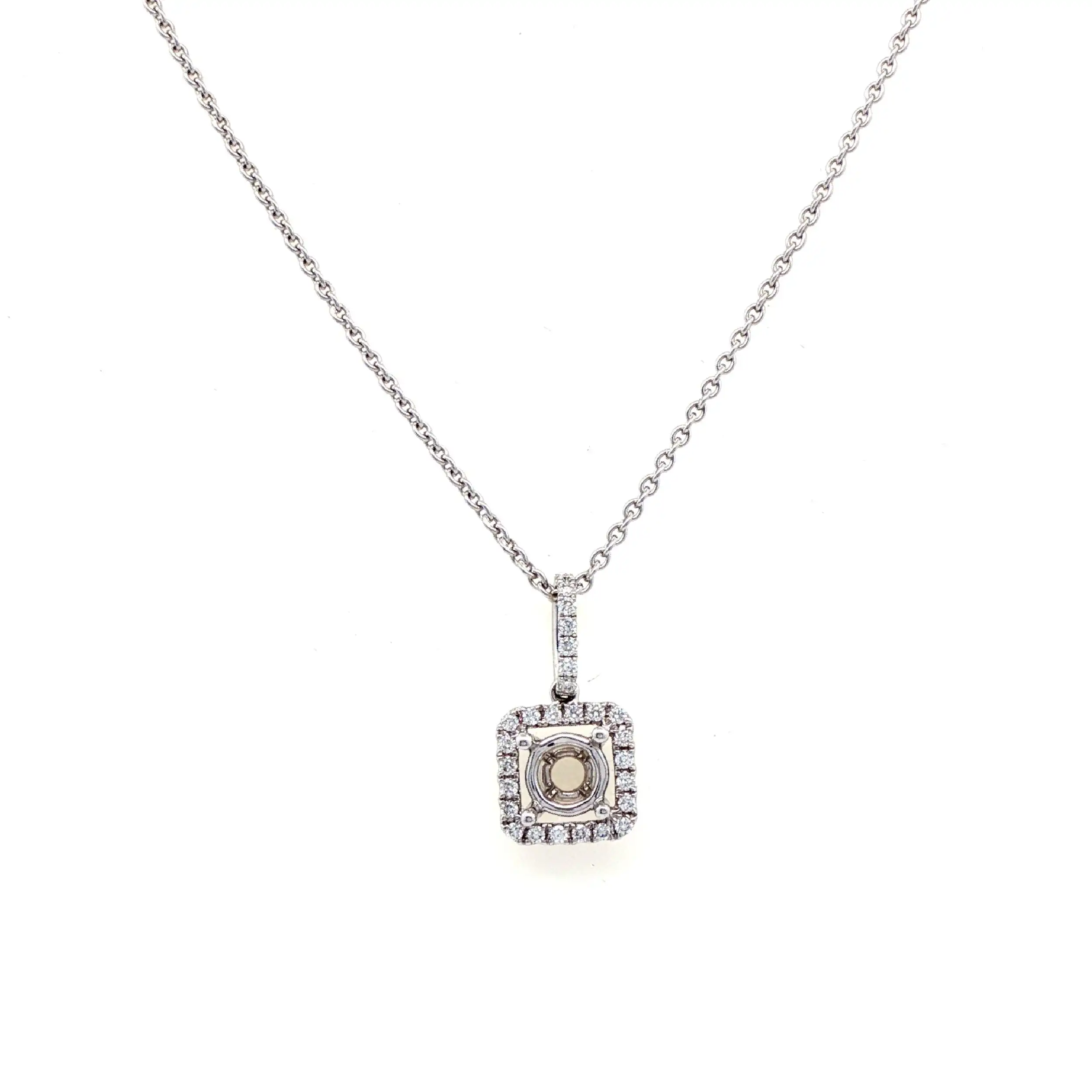 Ankercollier Weißgold mit Brillanten und Leerfassung für 1,00ct Ankercollier Weißgold mit Brillanten und Leerfassung für 1,00ct