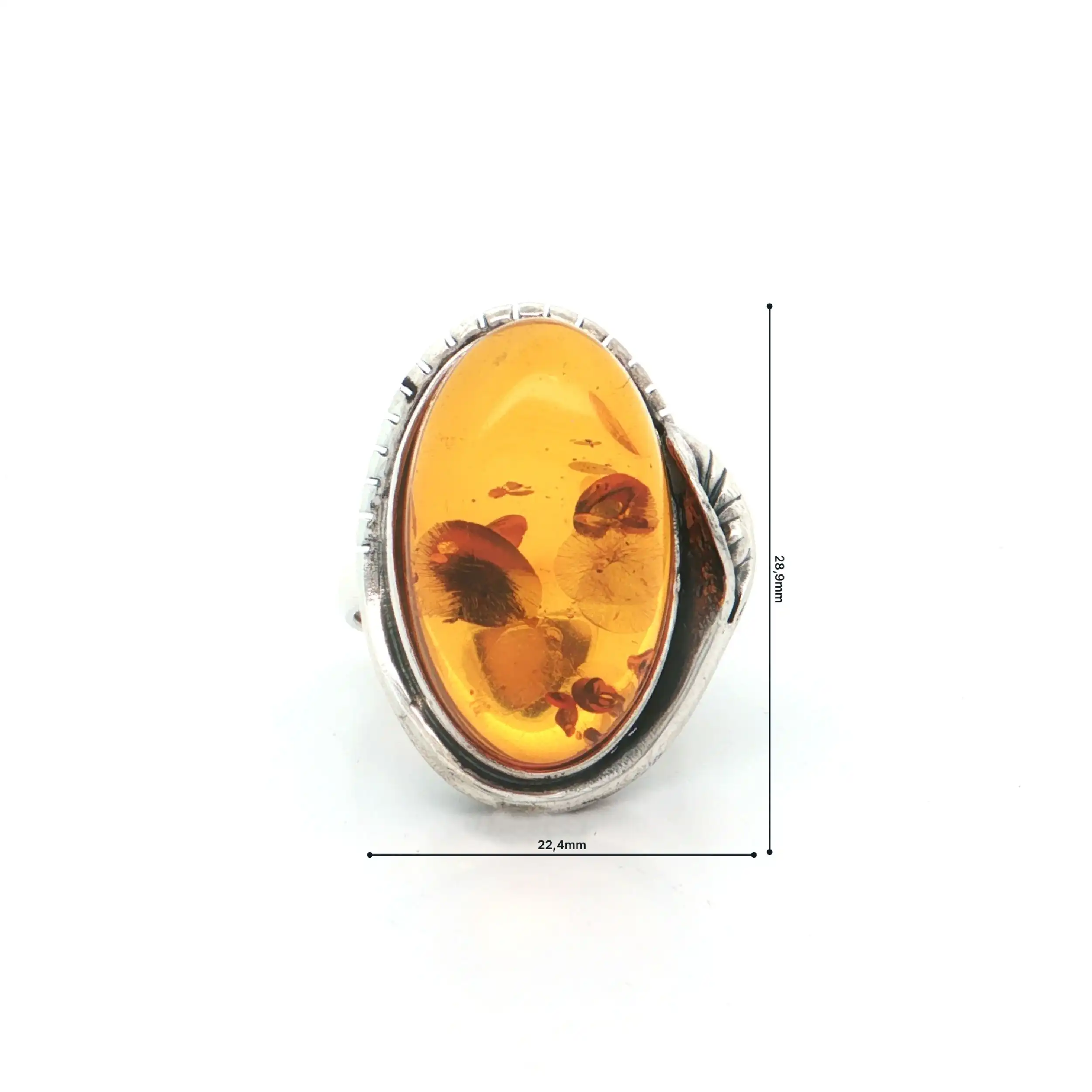 Ring Silber mit Bernstein