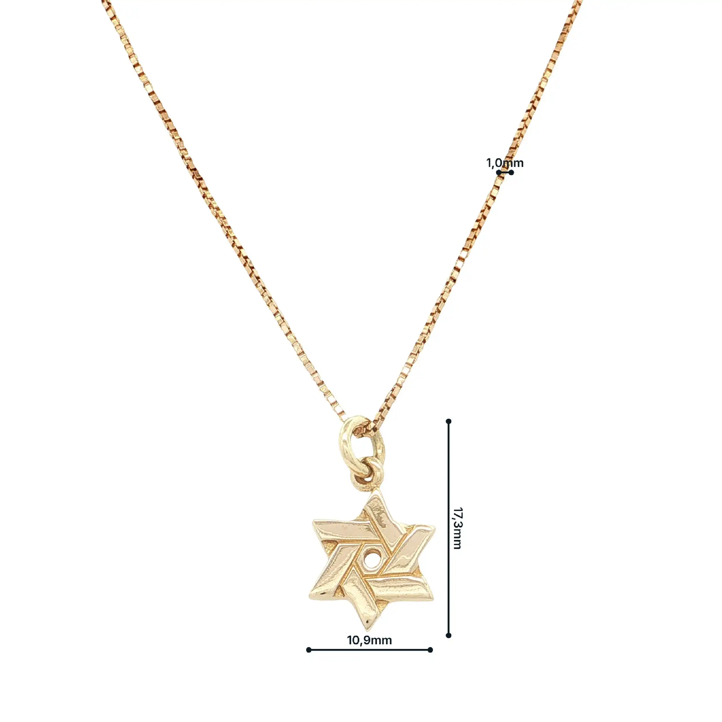 Kette mit Anhänger Gelbgold Davidstern