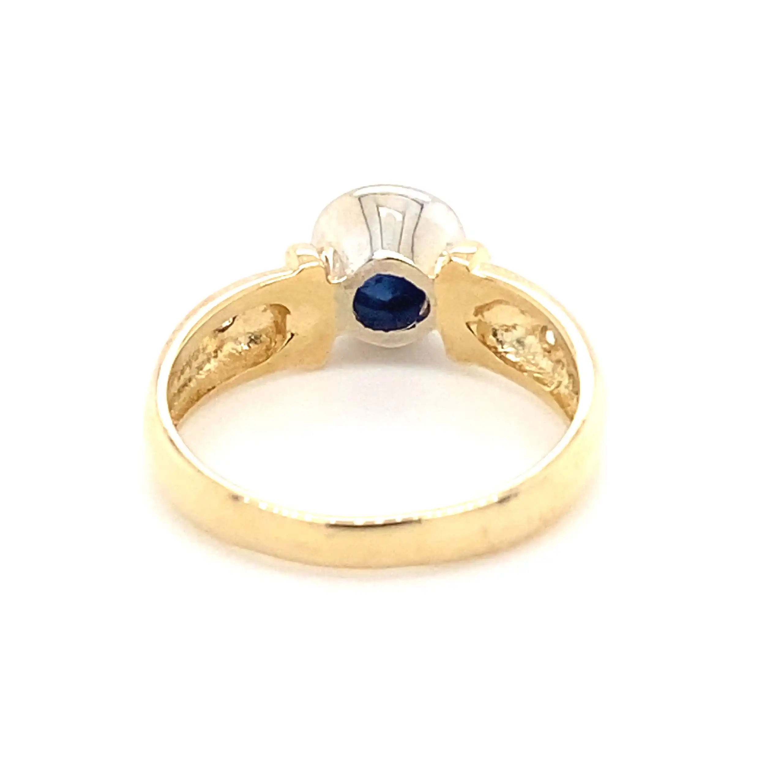 Ring Gelbgold mit blauem Farbstein & Zirkonia Ring Gelbgold mit blauem Farbstein & Zirkonia