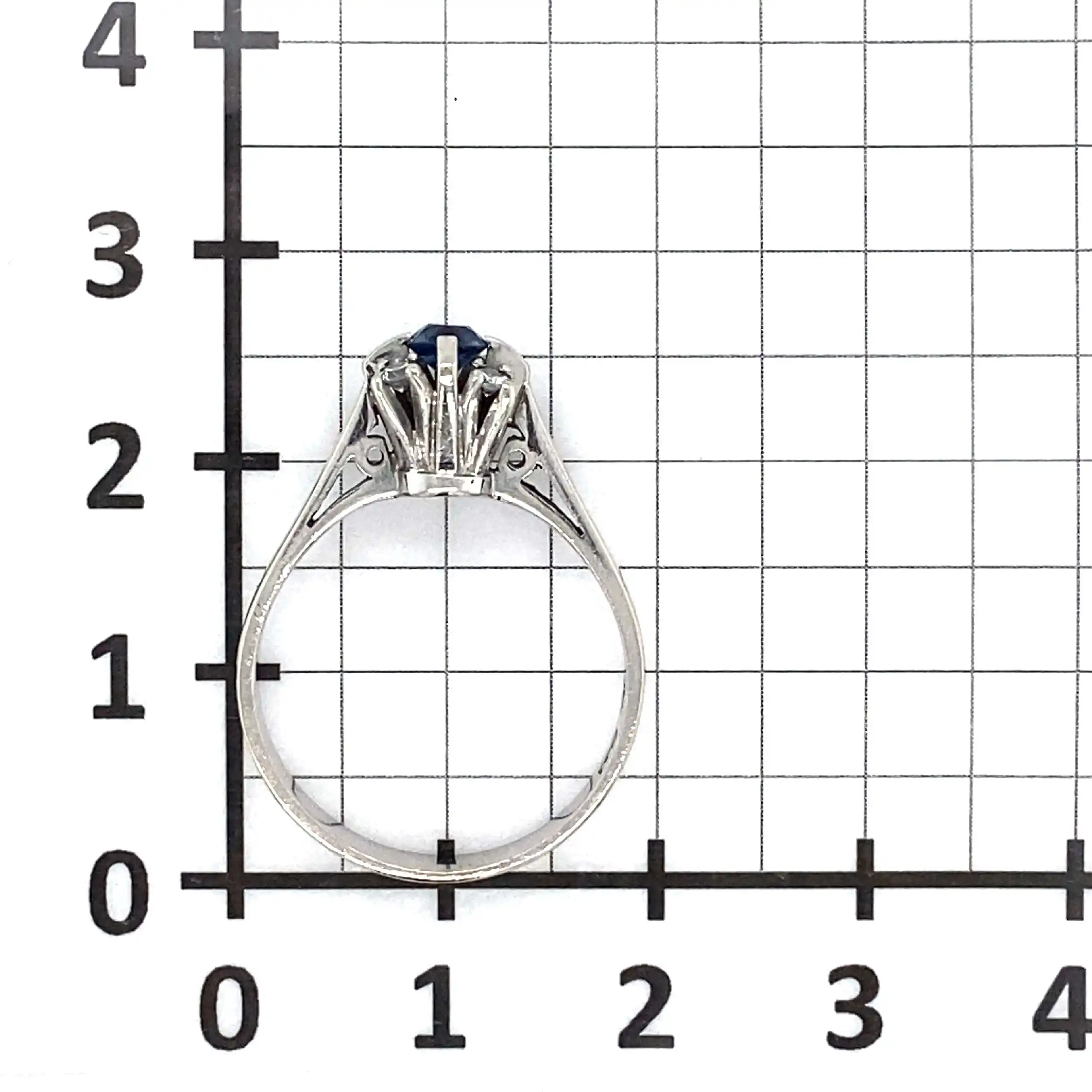 Ring Weißgold mit Brillanten und blauem Stein Ring Weißgold mit Brillanten und blauem Stein