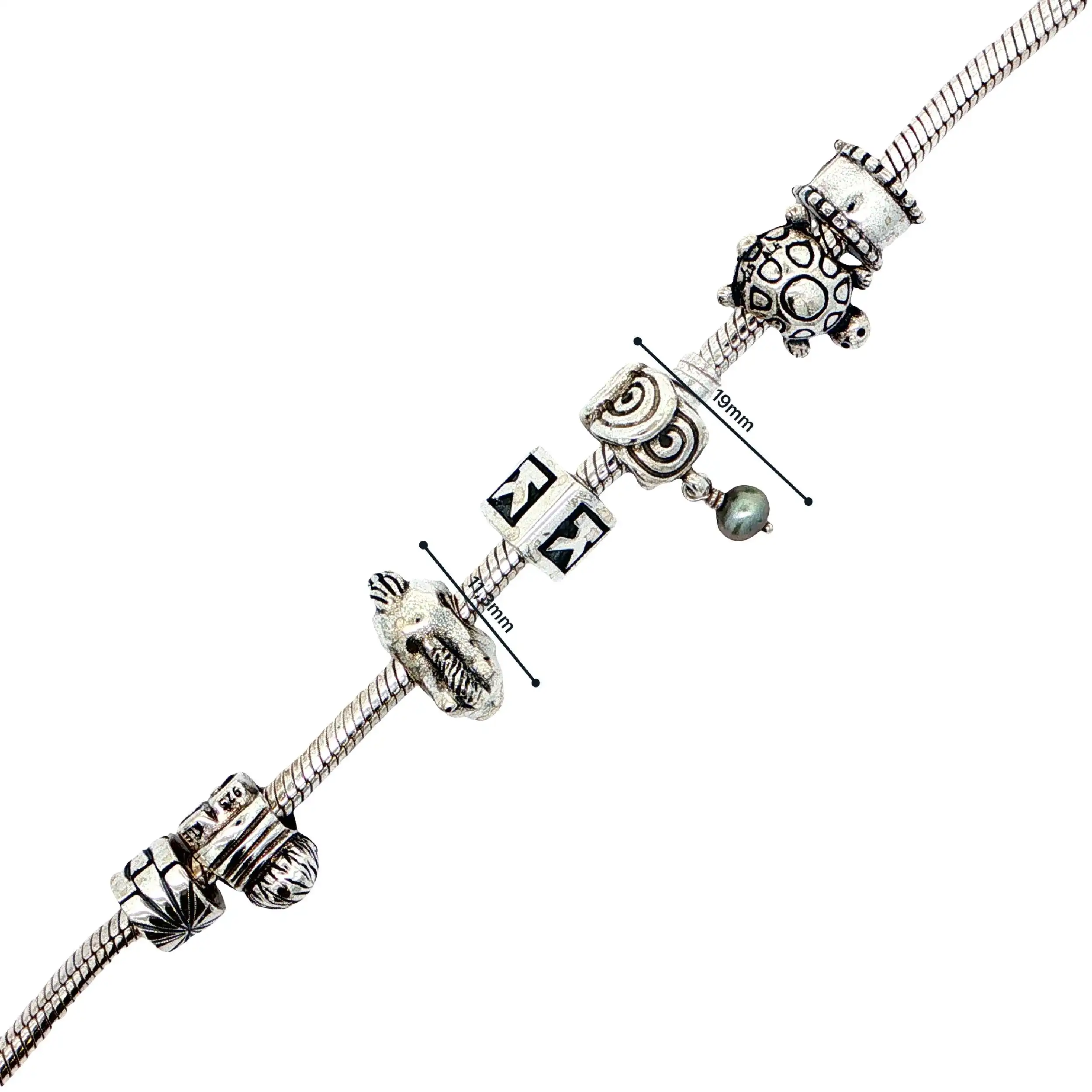 Pandora Armband Silber mit 7 Charms