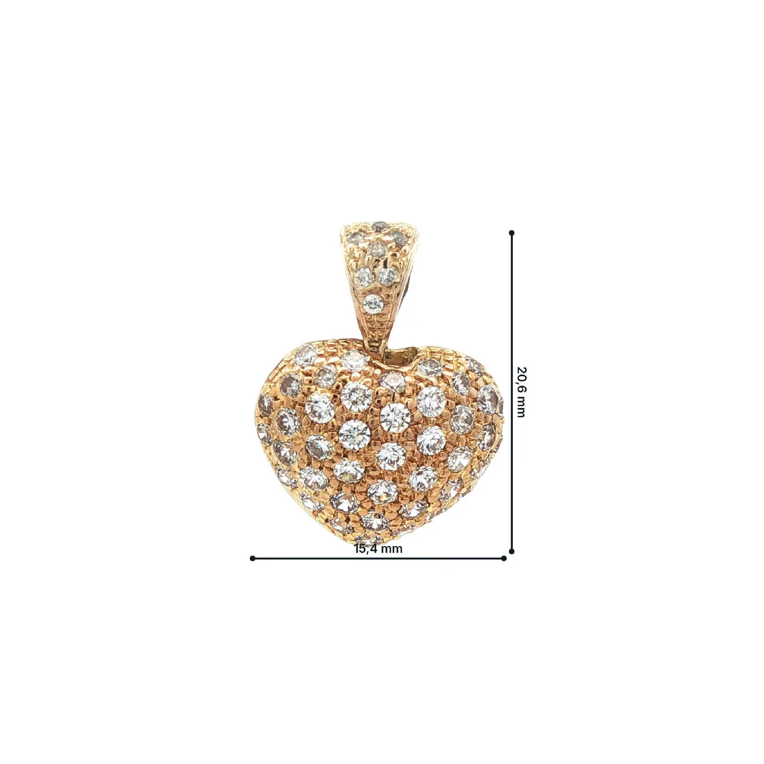 Anhänger Gelbgold Herz mit Zirkonia