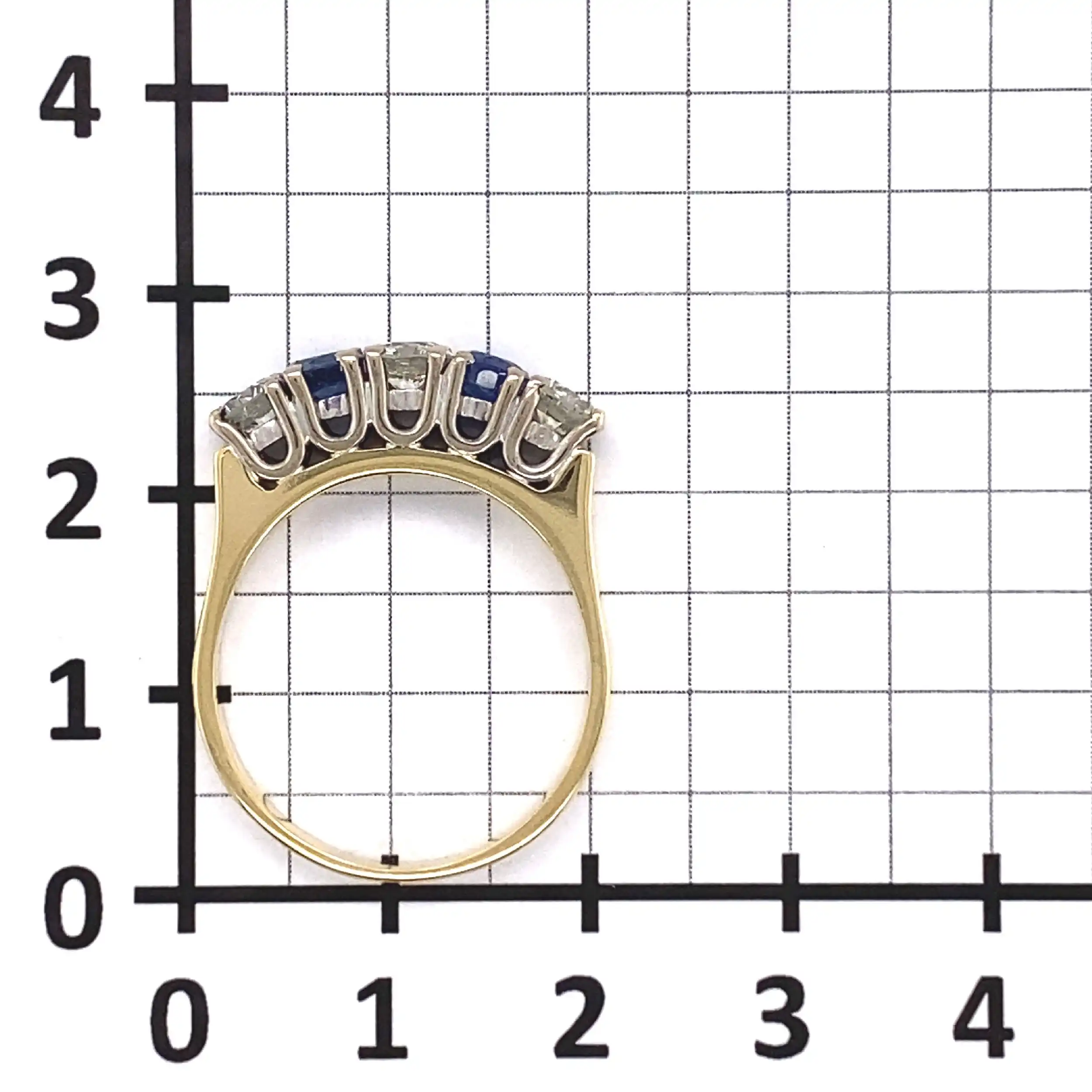 Ring Bicolor mit blauen Farbsteinen & Brillanten