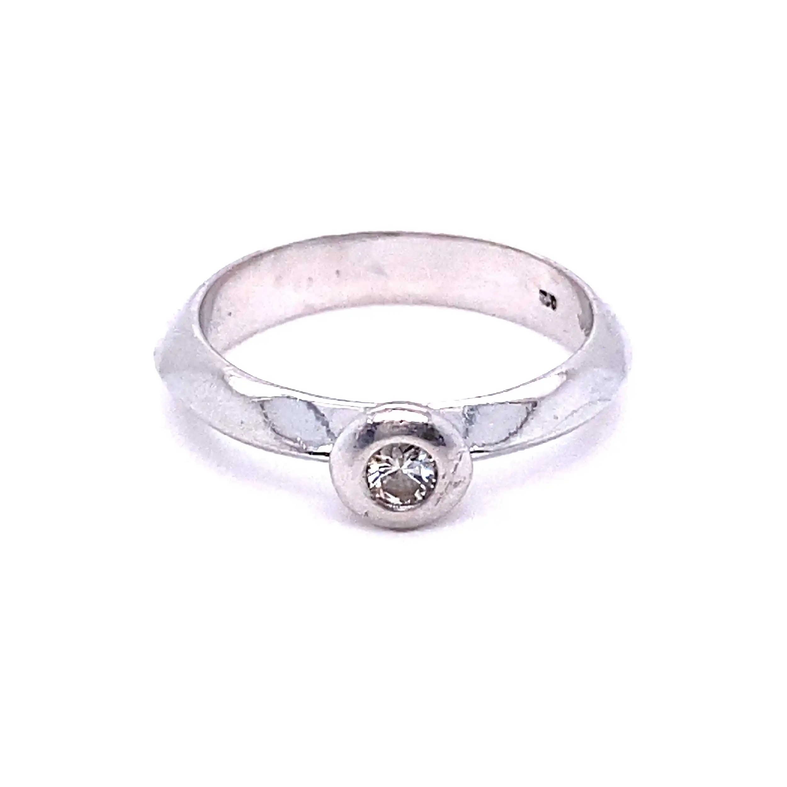 Ring Weißgold mit Brillant, graviert 0,12ct Ring Weißgold mit Brillant, graviert 0,12ct