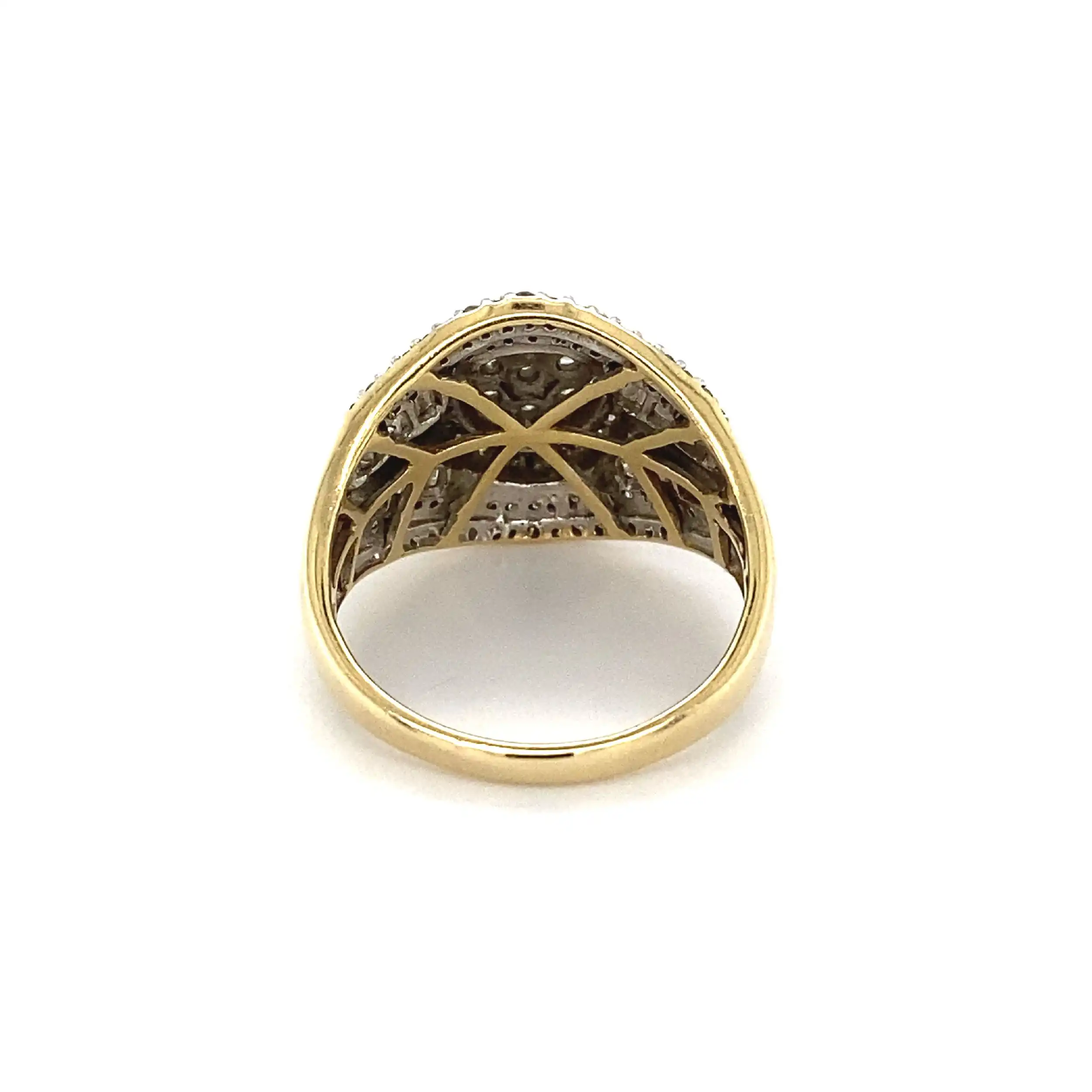 Ring Bicolor mit Brillanten und Diamanten im Baguetteschliff Ring Bicolor mit Brillanten und Diamanten im Baguetteschliff