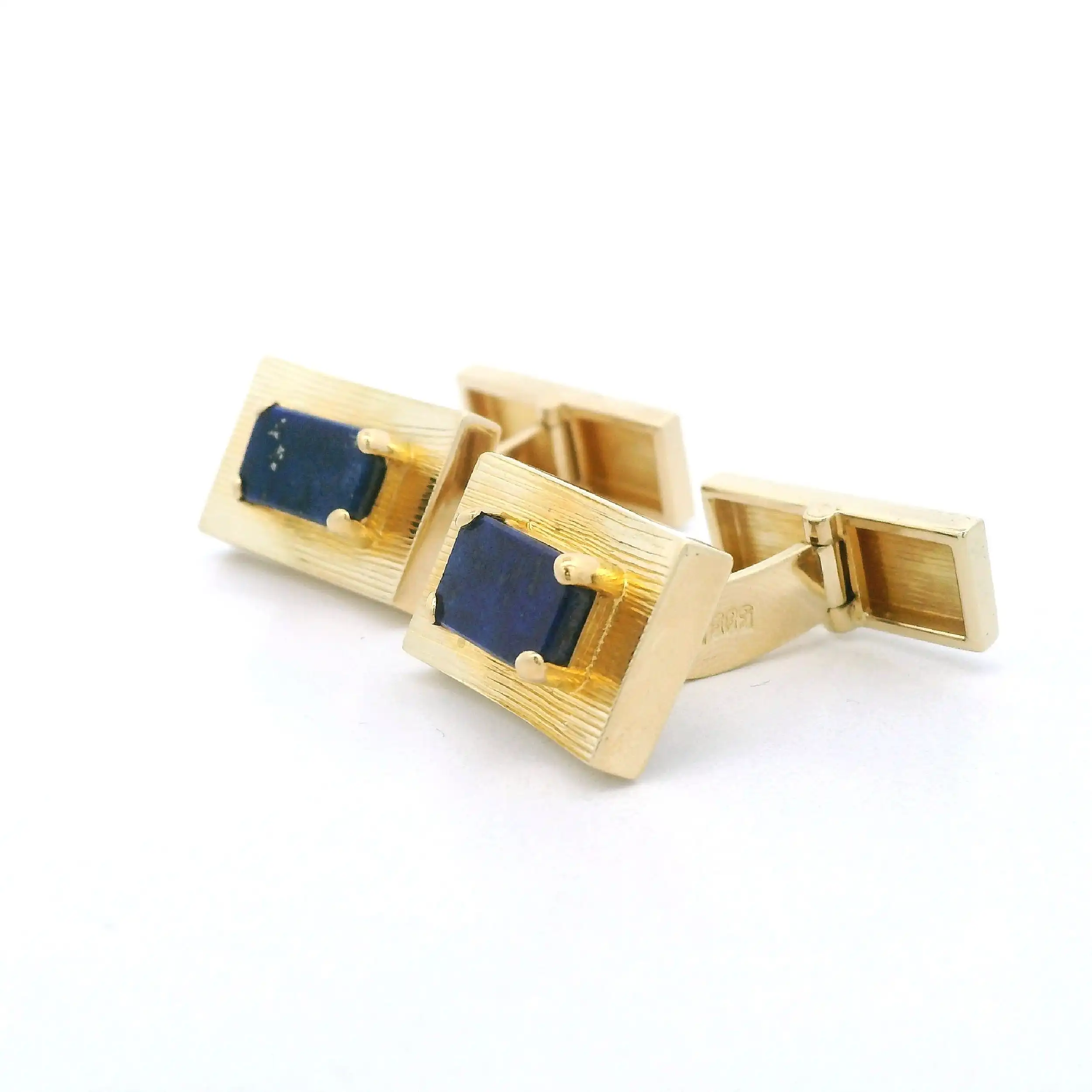 Manchettenknöpfe Gelbgold mit Lapislazuli Manchettenknöpfe Gelbgold mit Lapislazuli