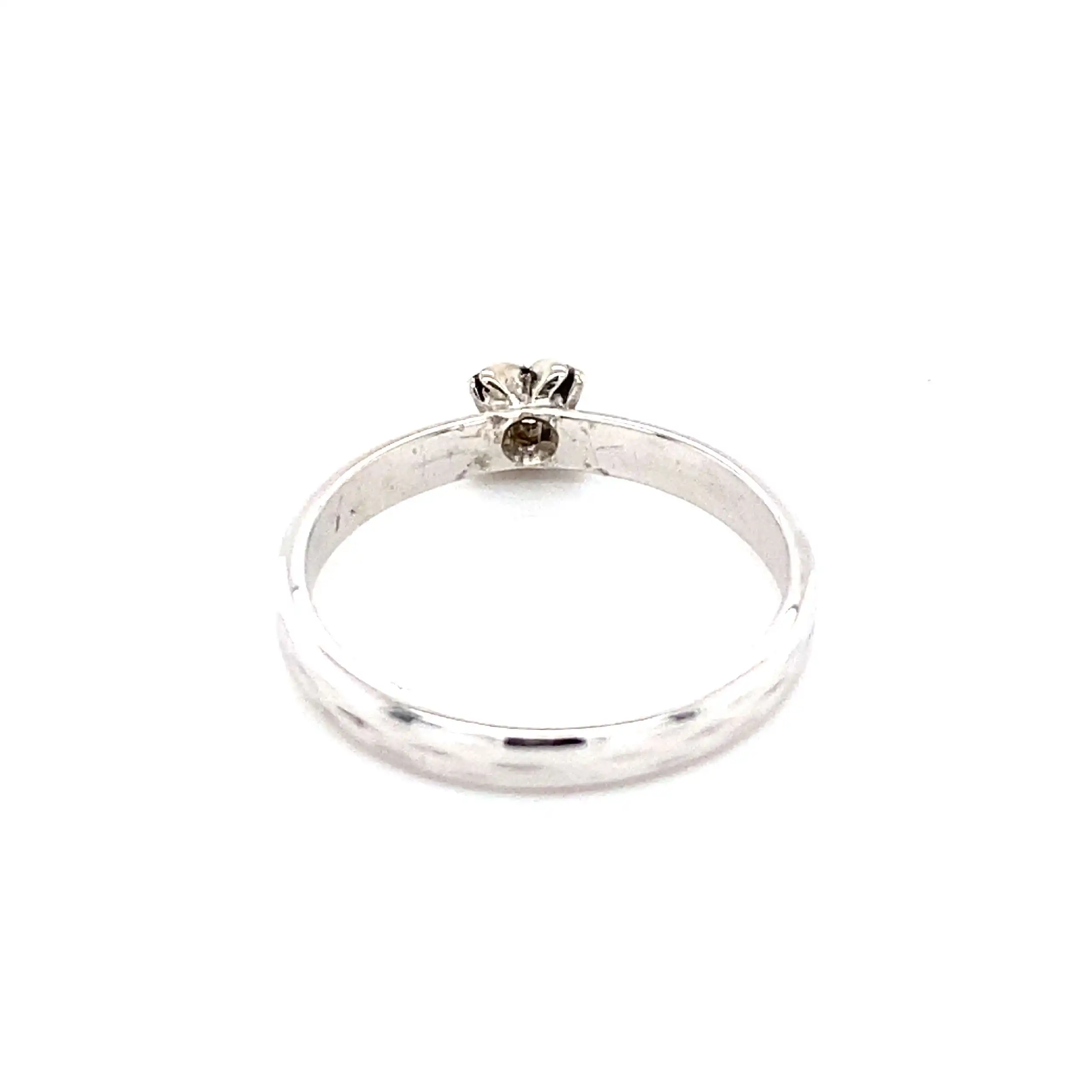Ring Weißgold mit Brillant, graviert mit 0,06ct