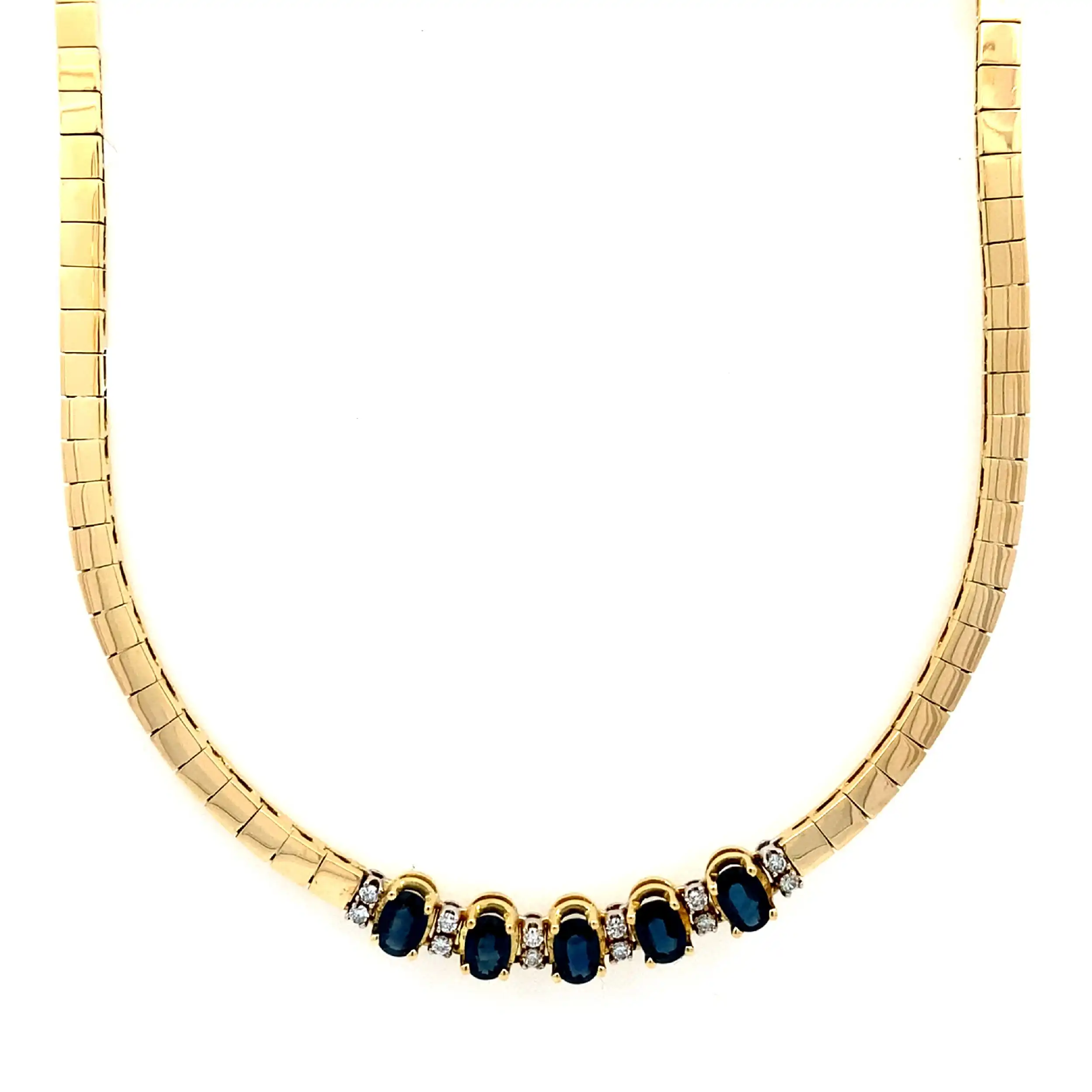 Collier Gelbgold mit Saphiren und Brillanten Collier Gelbgold mit Saphiren und Brillanten