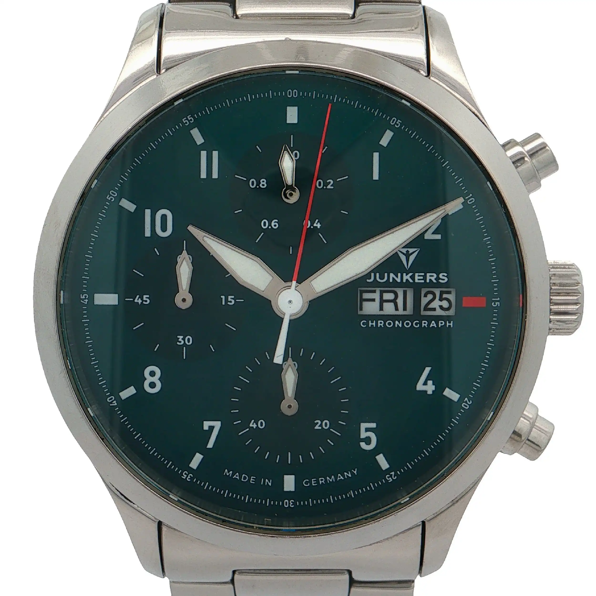 Herrenuhr Junkers Cockpit Analog Quarz Chronograph Flieger Uhr