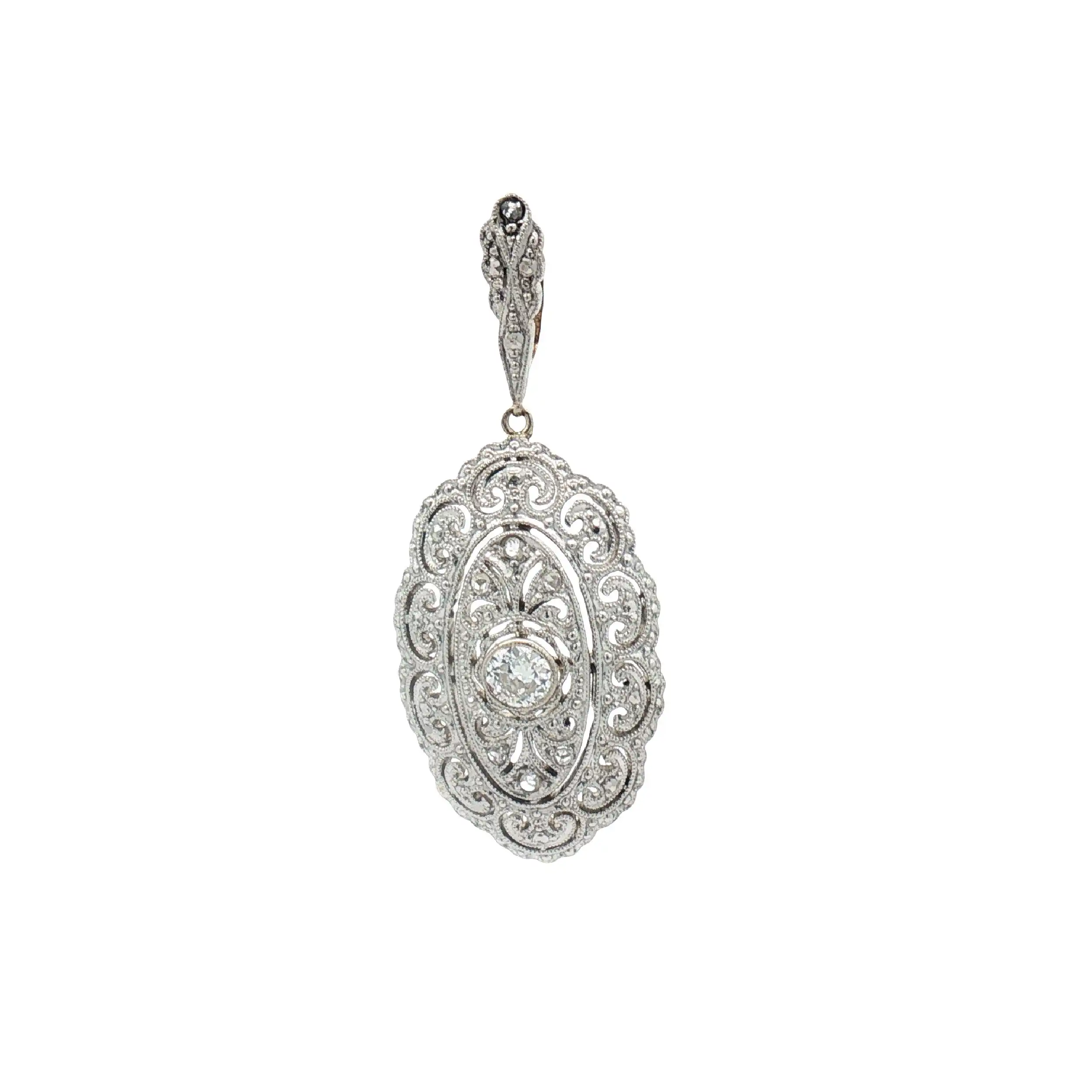 Anhänger Weißgold mit Brillanten und Diamanten Anhänger Weißgold mit Brillanten und Diamanten