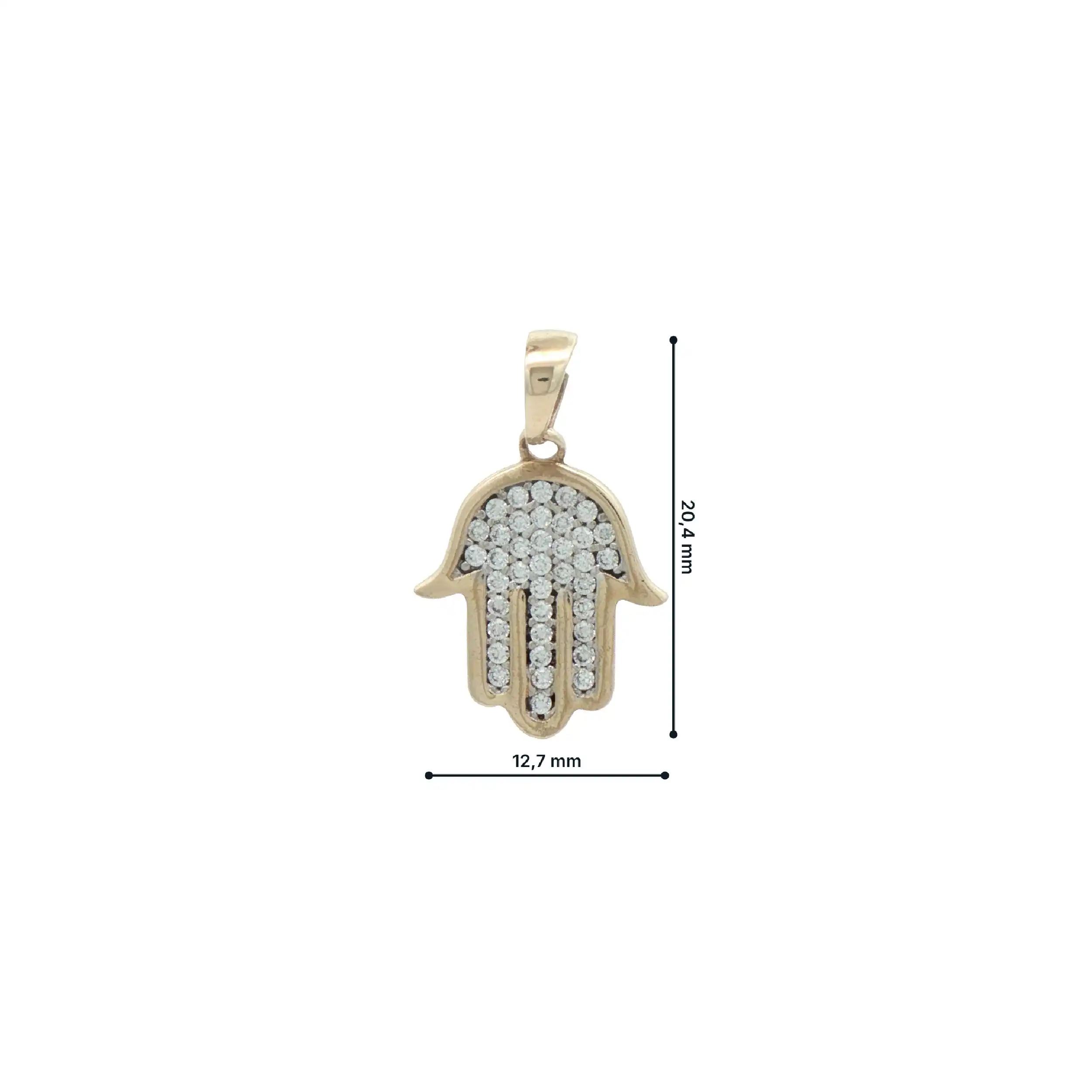 Anhänger Gelbgold mit Zirkonia Hand der Fatima