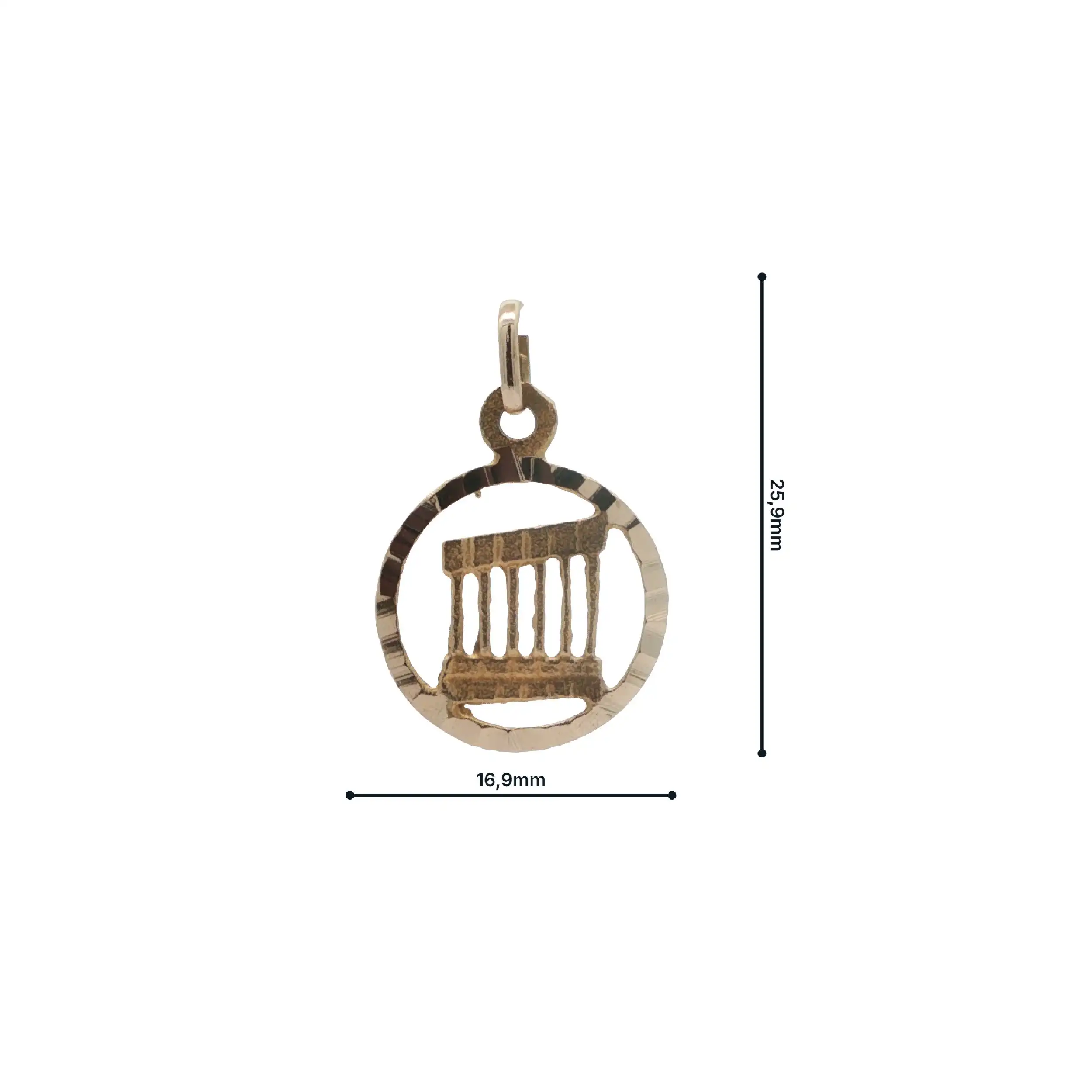 Anhänger Gelbgold mit griechischen Tempel