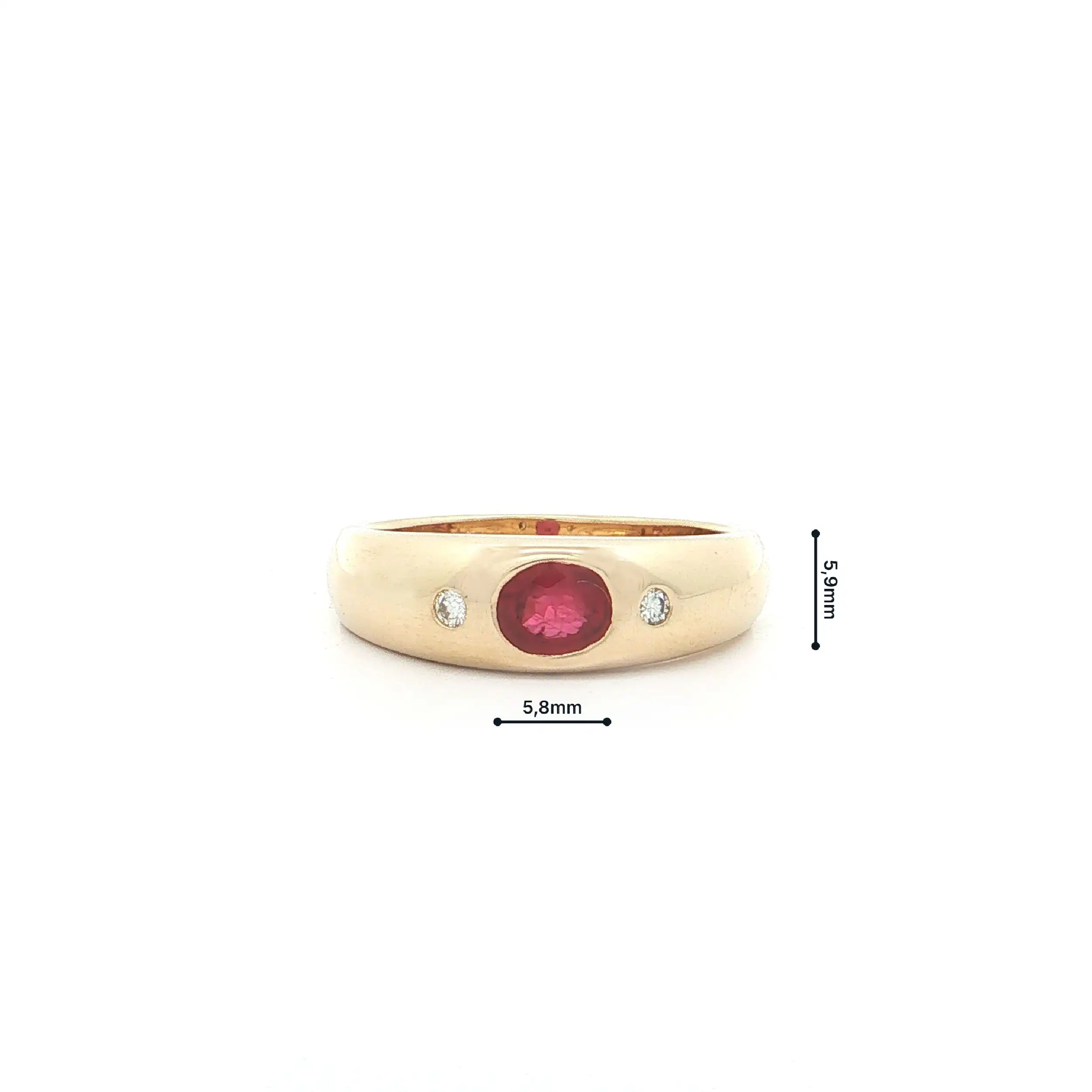 Ring Gelbgold mit Rubin und Brillanten Ring Gelbgold mit Rubin und Brillanten