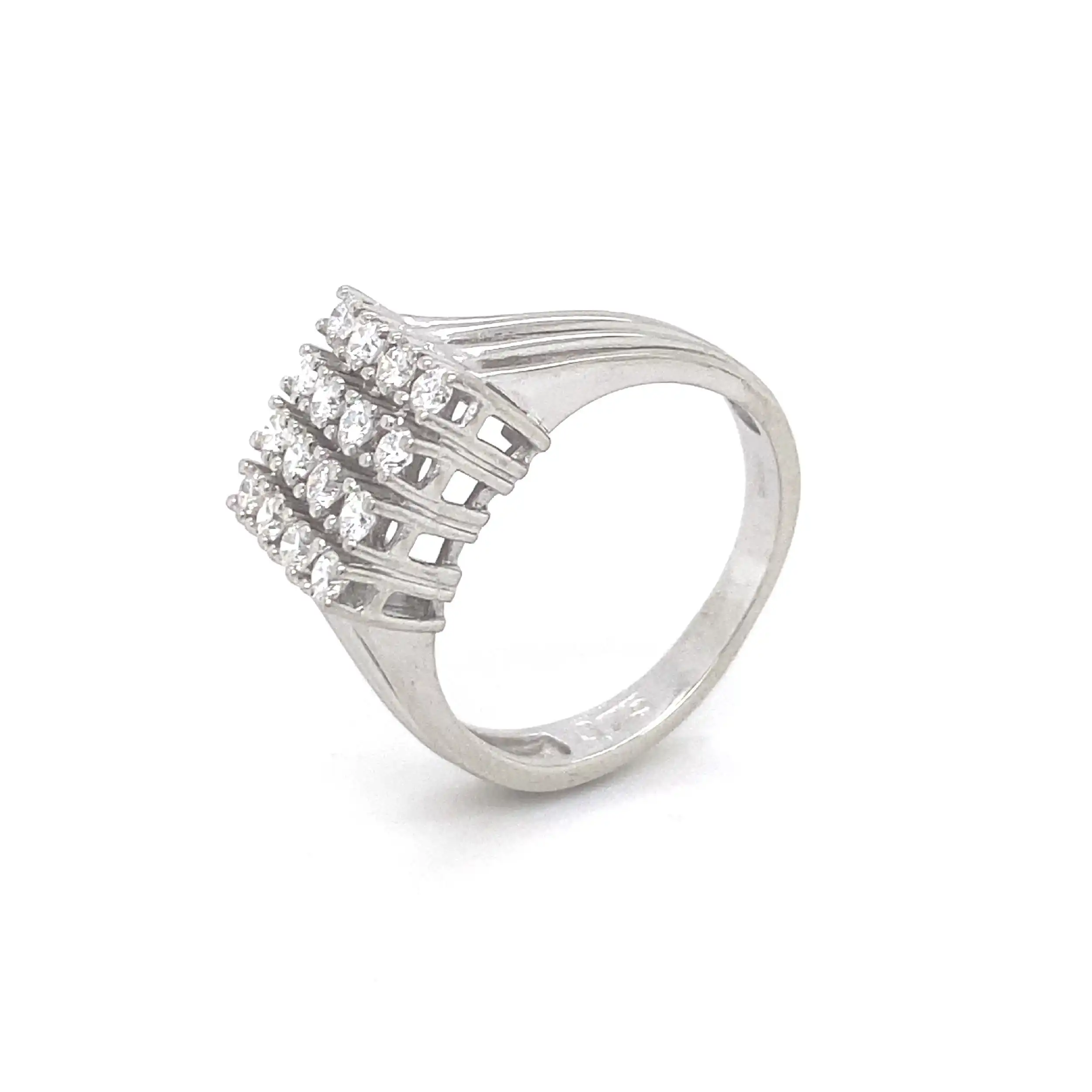 Ring Weißgold mit Brillanten, graviert mit 0,75ct