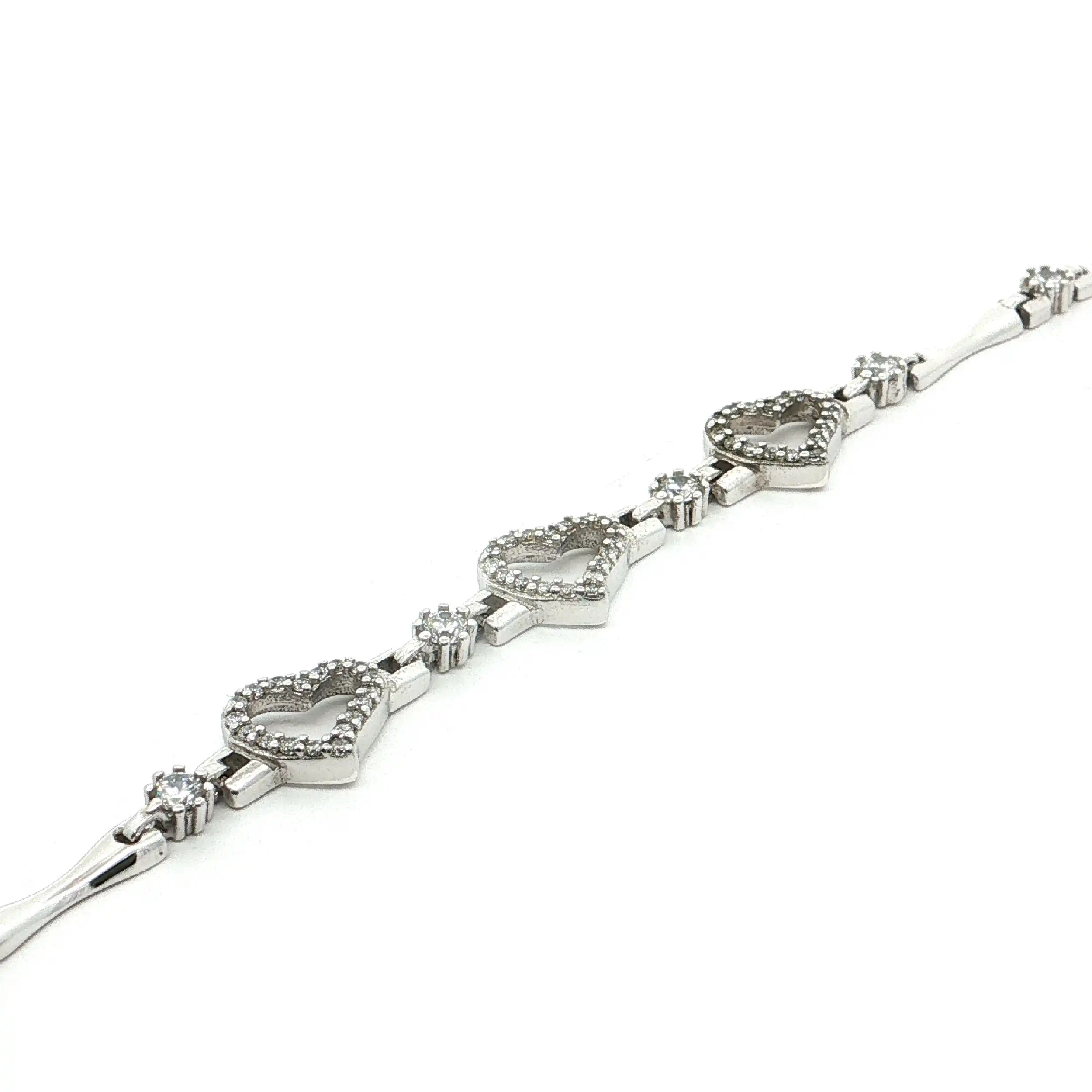 Armband Silber mit Herzchen mit Zirkonia Armband Silber mit Herzchen mit Zirkonia