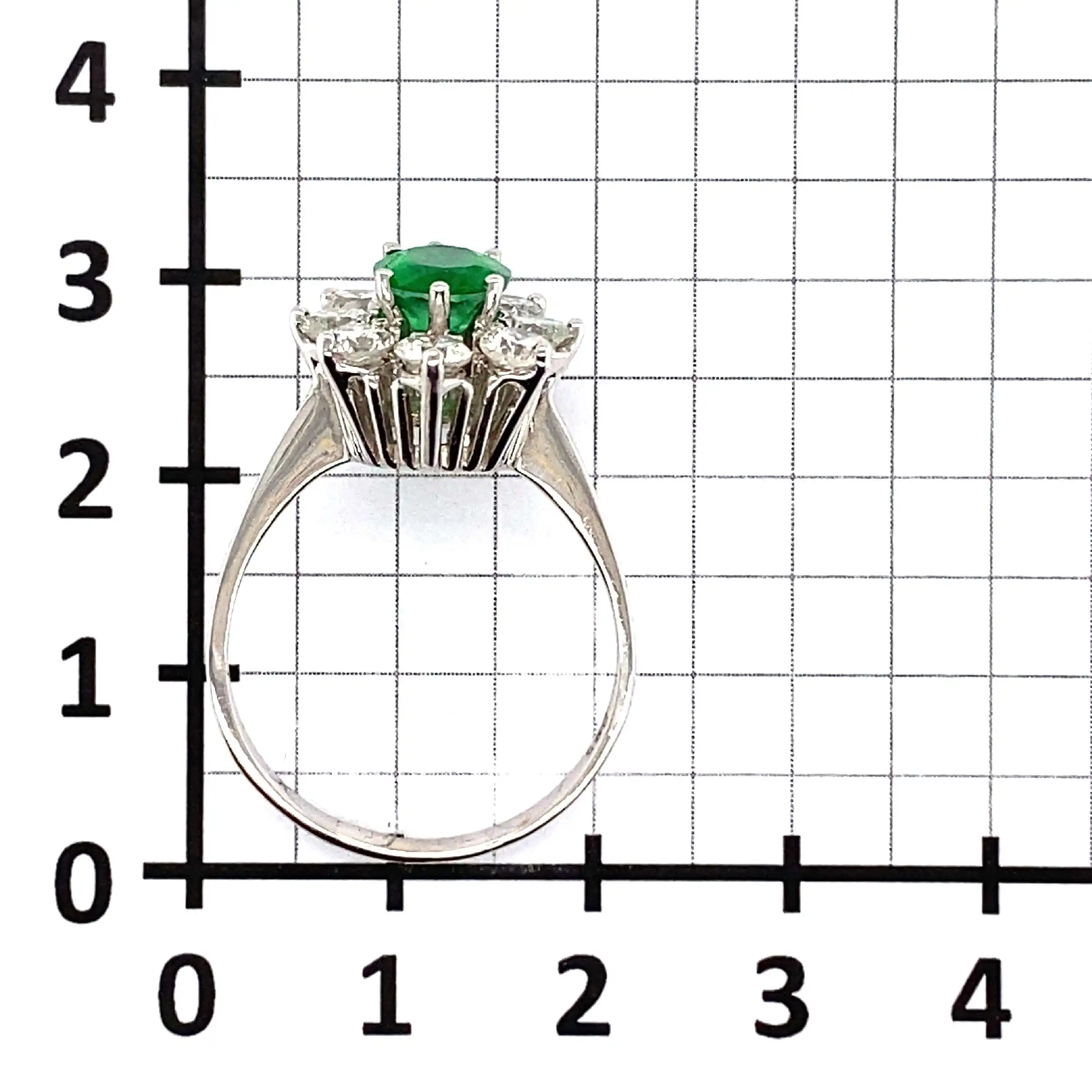 Ring Weißgold mit grüner Beryll-Triplette & Brillanten