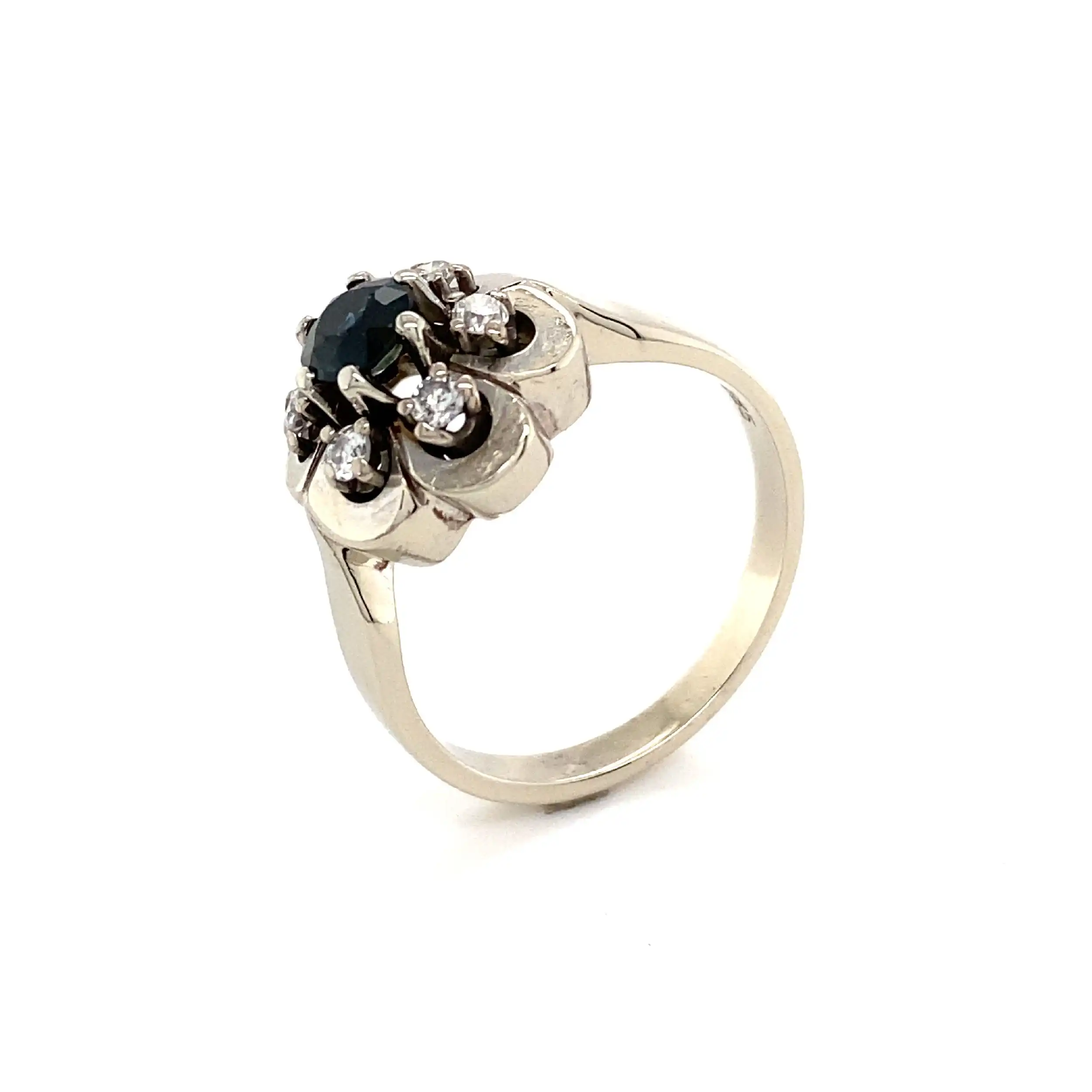 Ring Weißgold mit Saphir & Brillanten