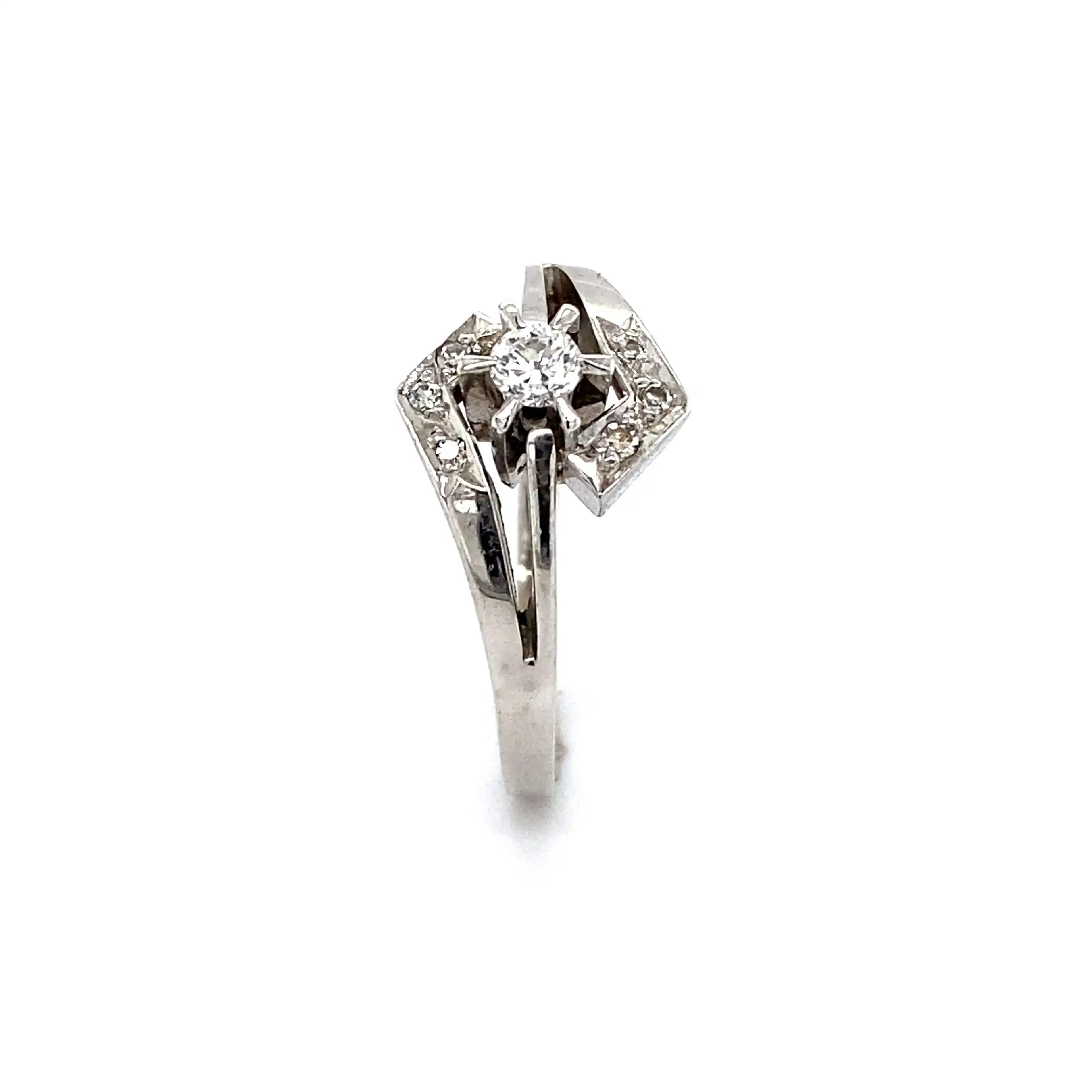 Ring Weißgold mit Brillant und Diamanten Ring Weißgold mit Brillant und Diamanten