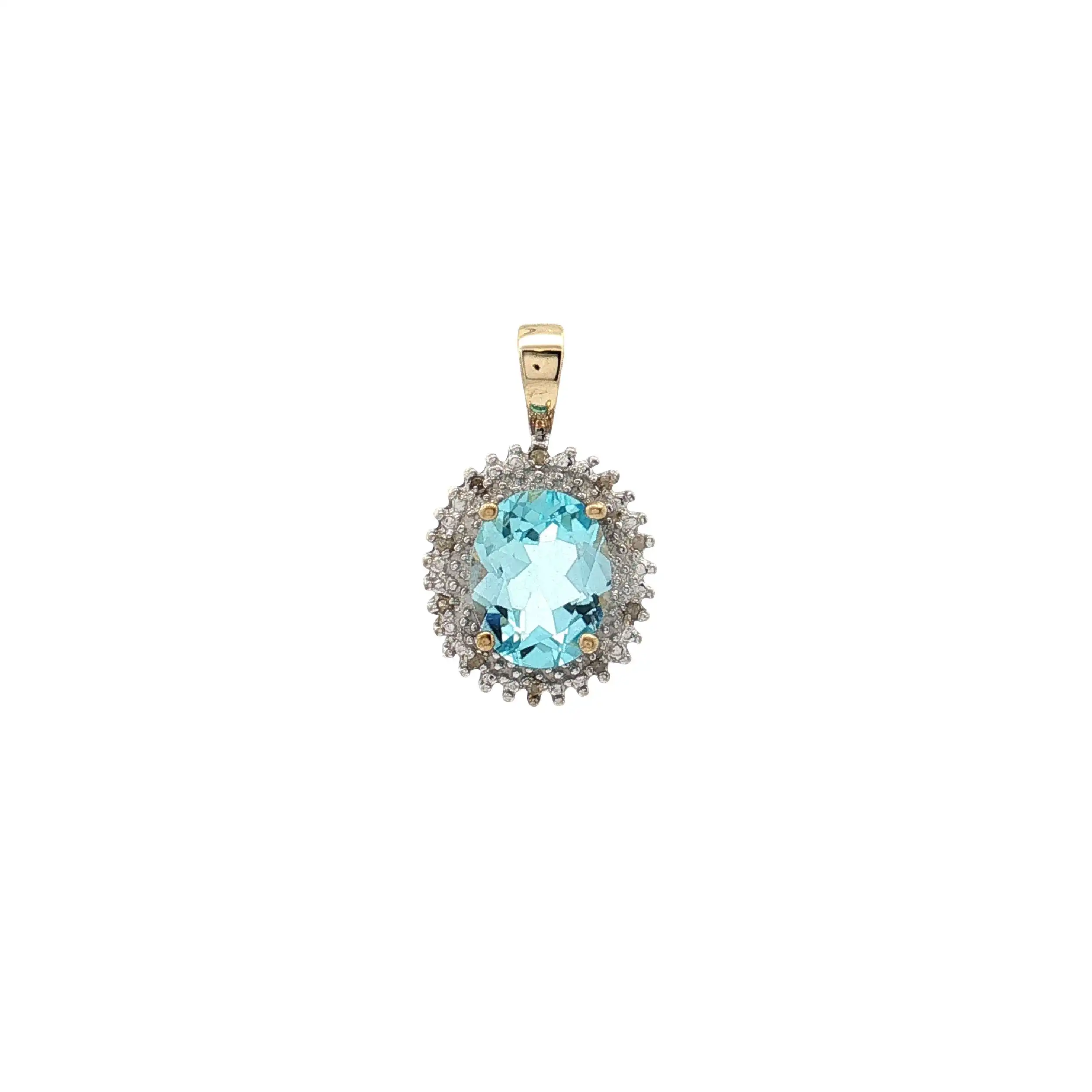 Anhänger Bicolor mit Blautopas und Diamanten