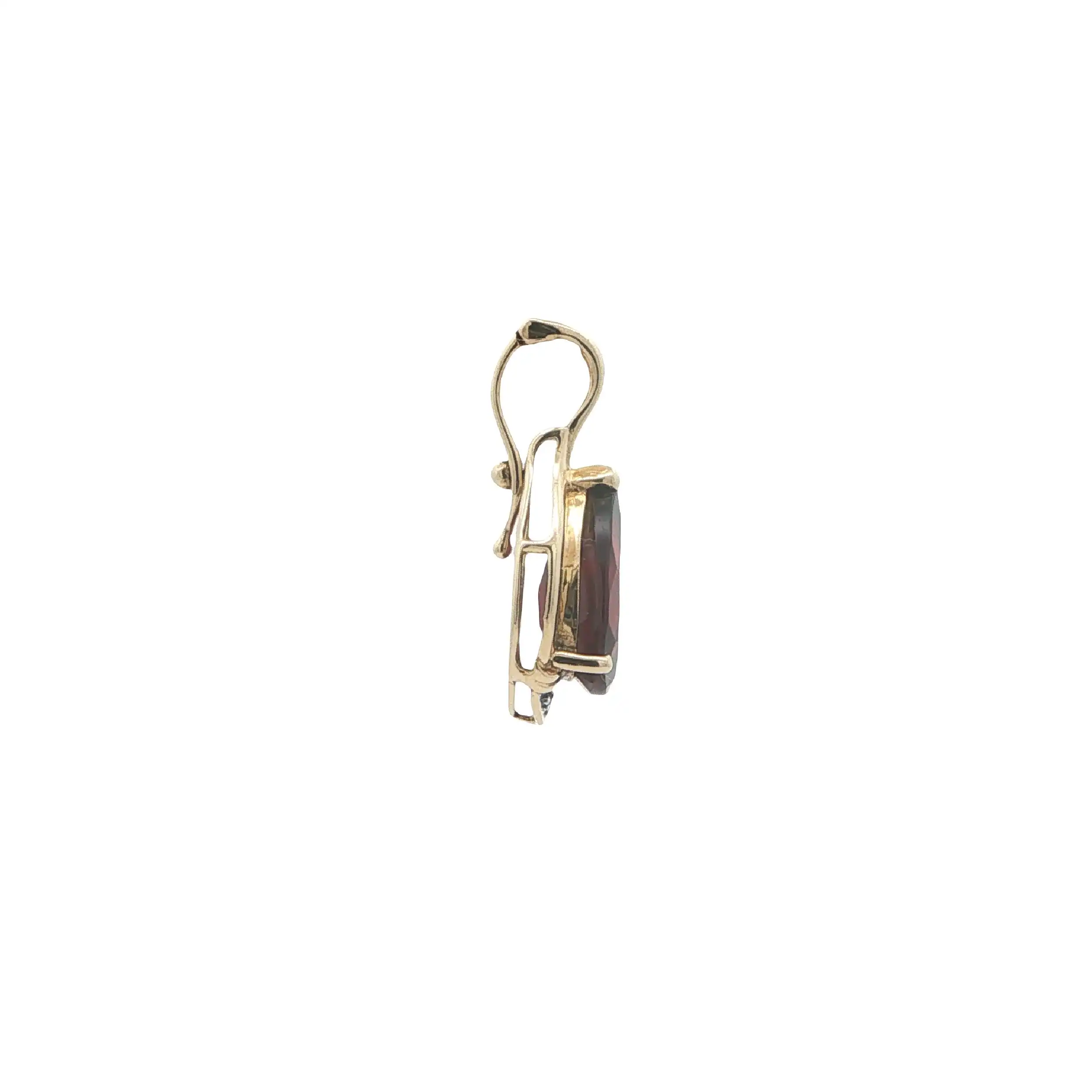 Anhänger/ Clip Gelbgold mit Pyrop & Diamanten