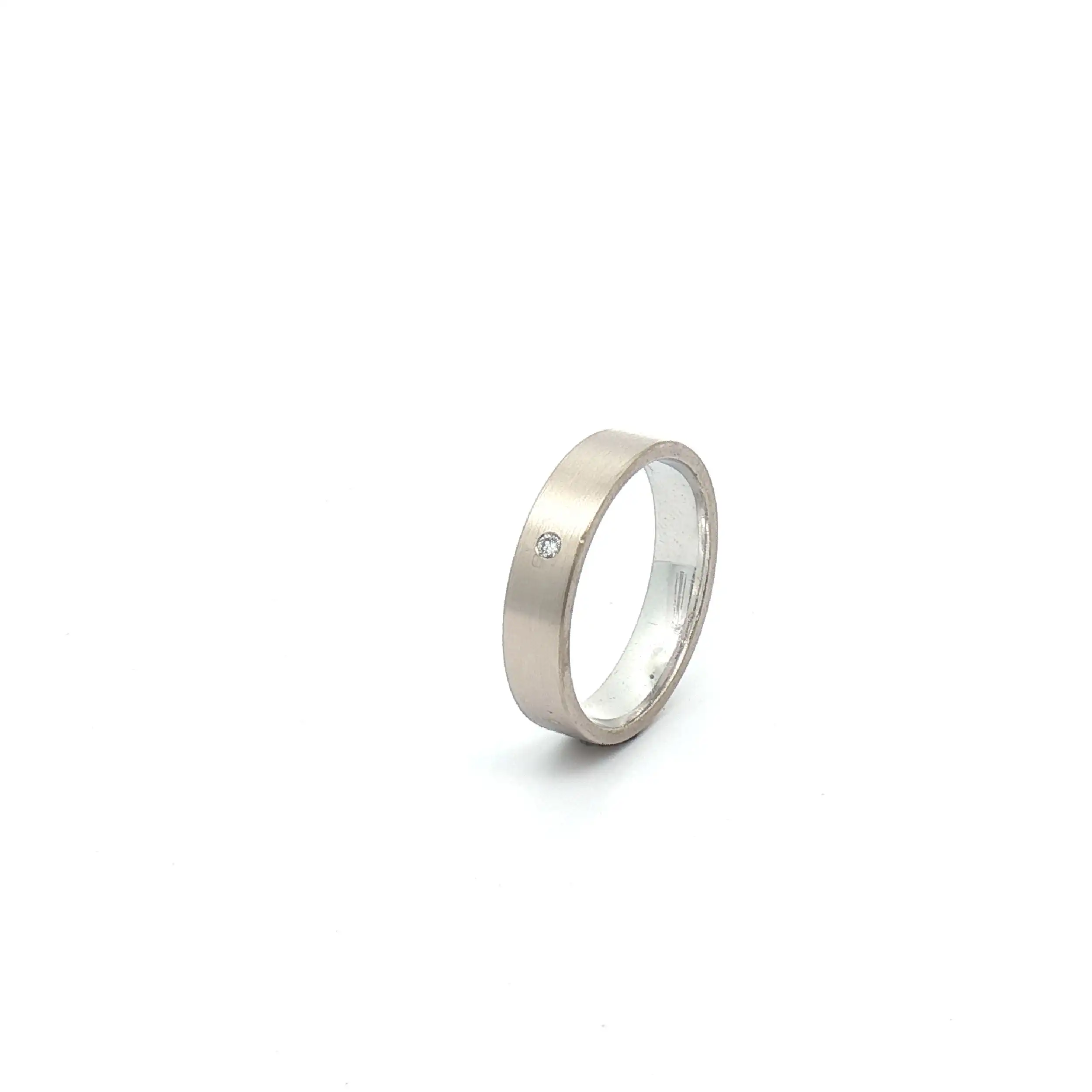 Trauring Weißgold mit Brillant Trauring Weißgold mit Brillant