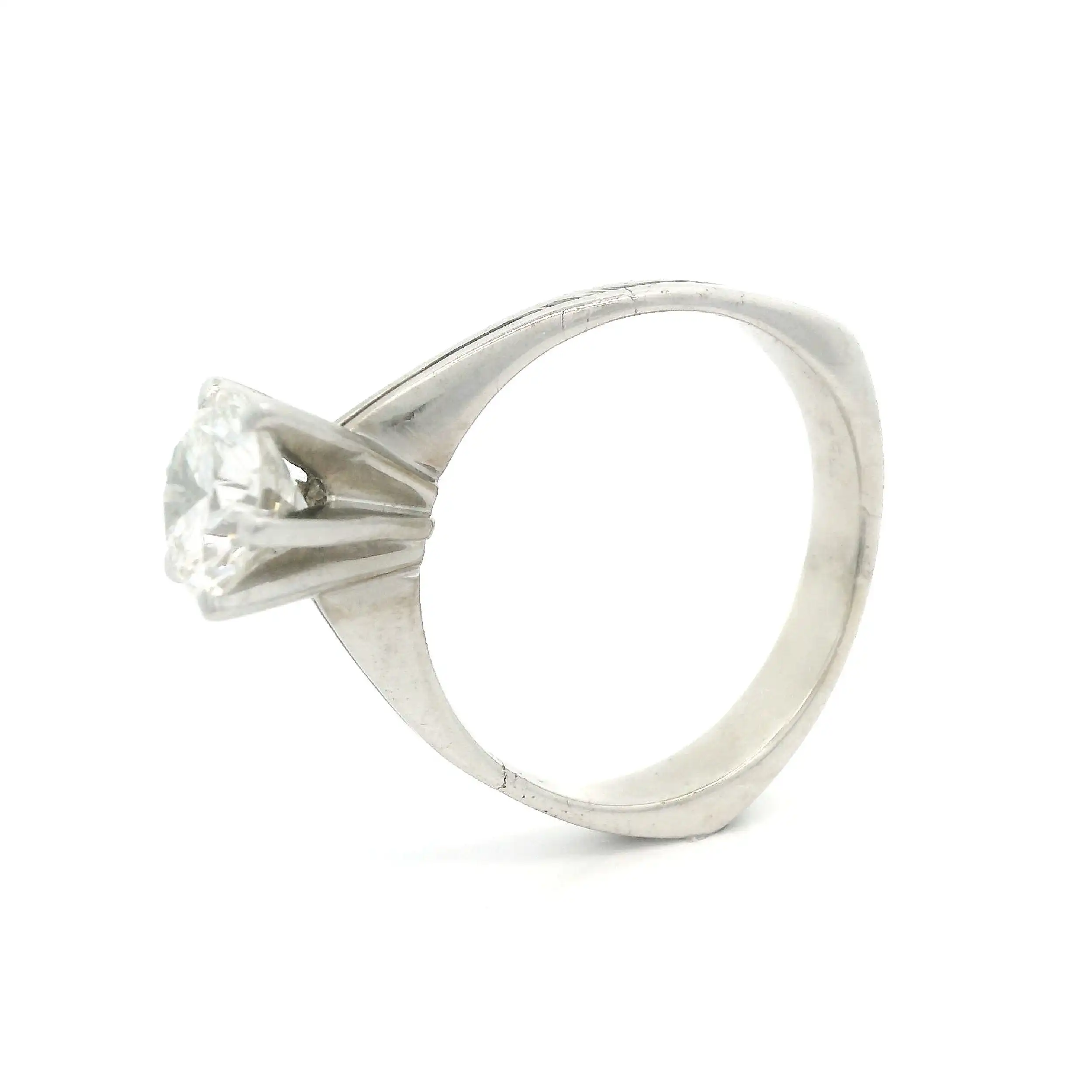 Solitärring Weißgold mit Brillant, mit DPL Expertise 1,21ct I/VVS2