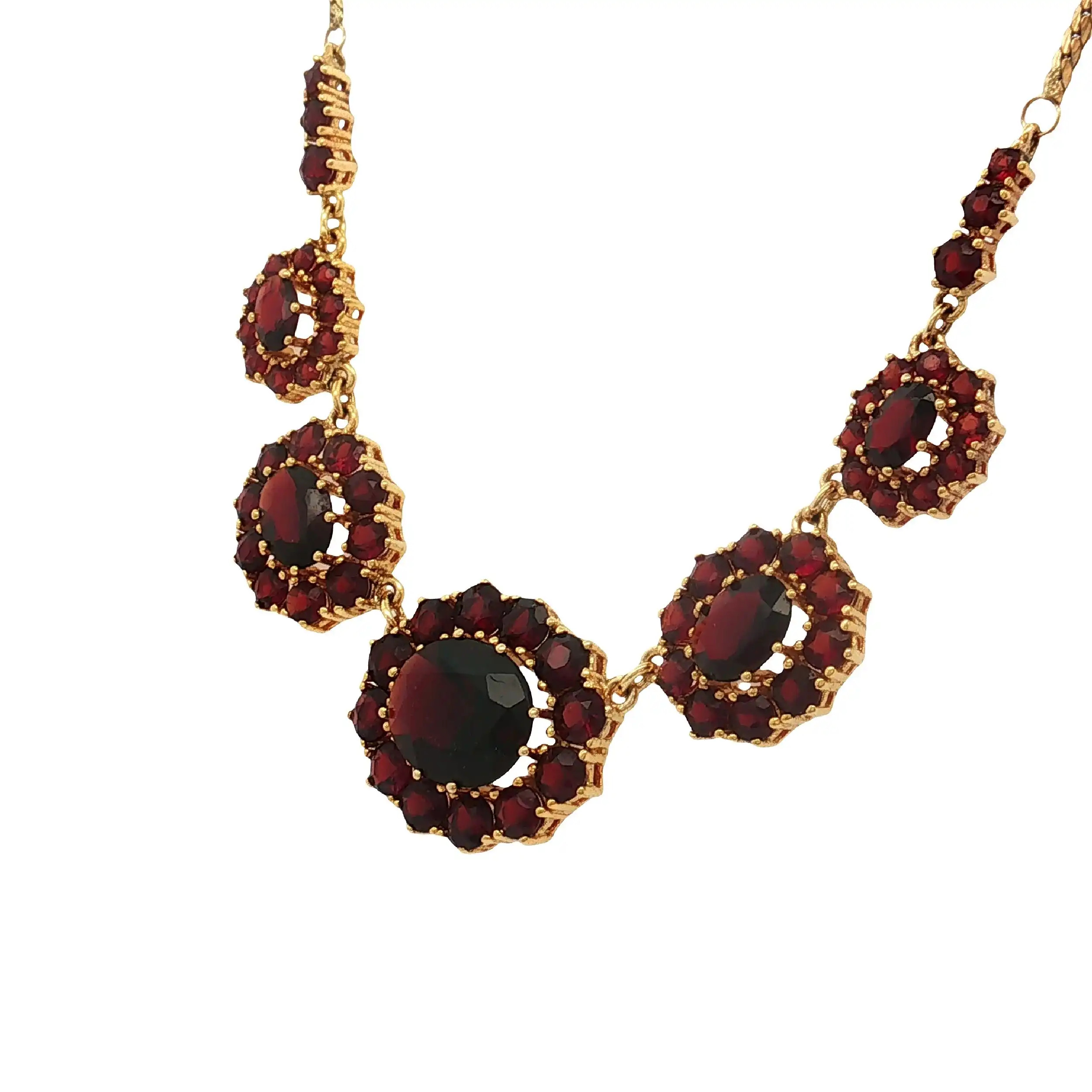 Collier Gelbgold mit Granat Collier Gelbgold mit Granat