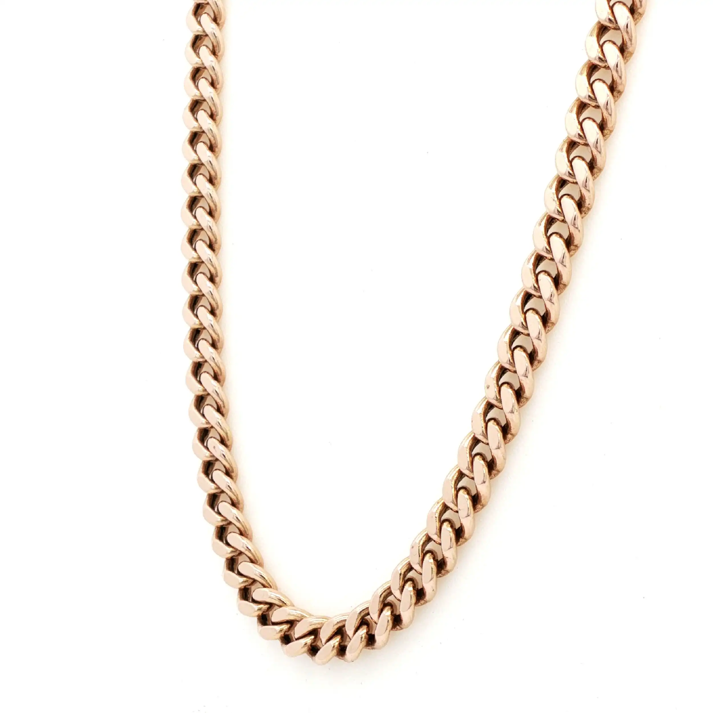 Panzerkette Rotgold halbmassiv